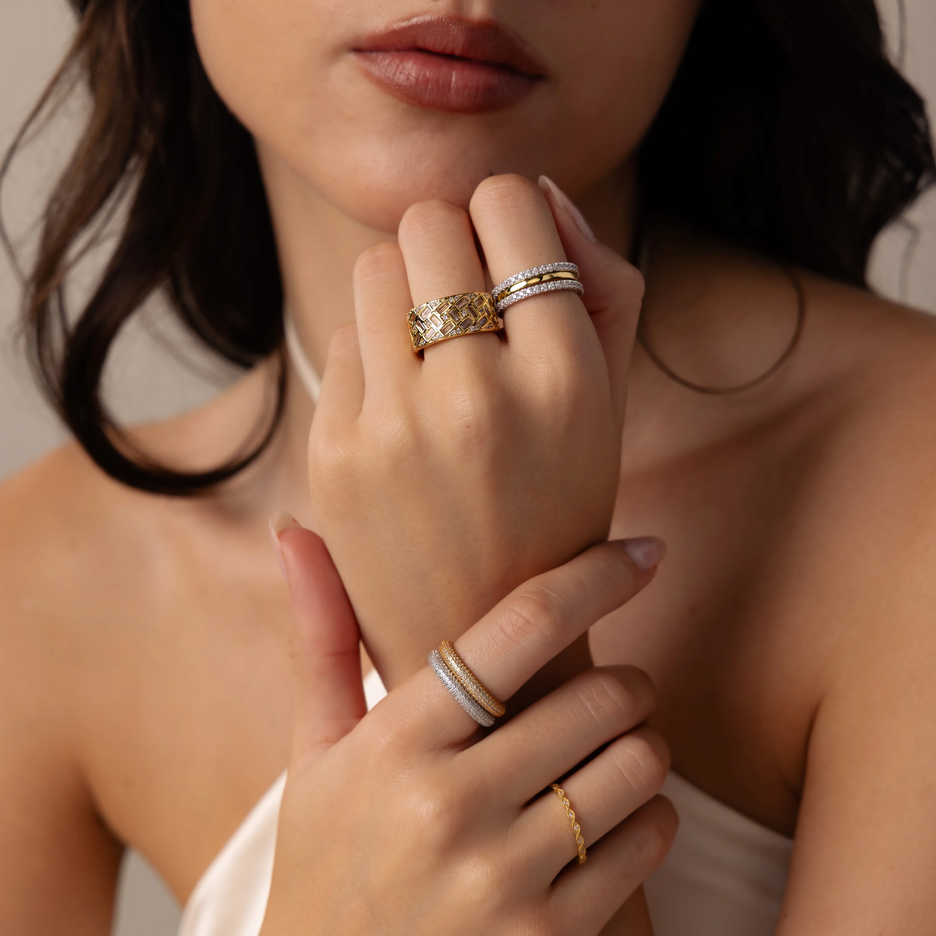 Mosaic Diamond Baguette Ring - Image 8