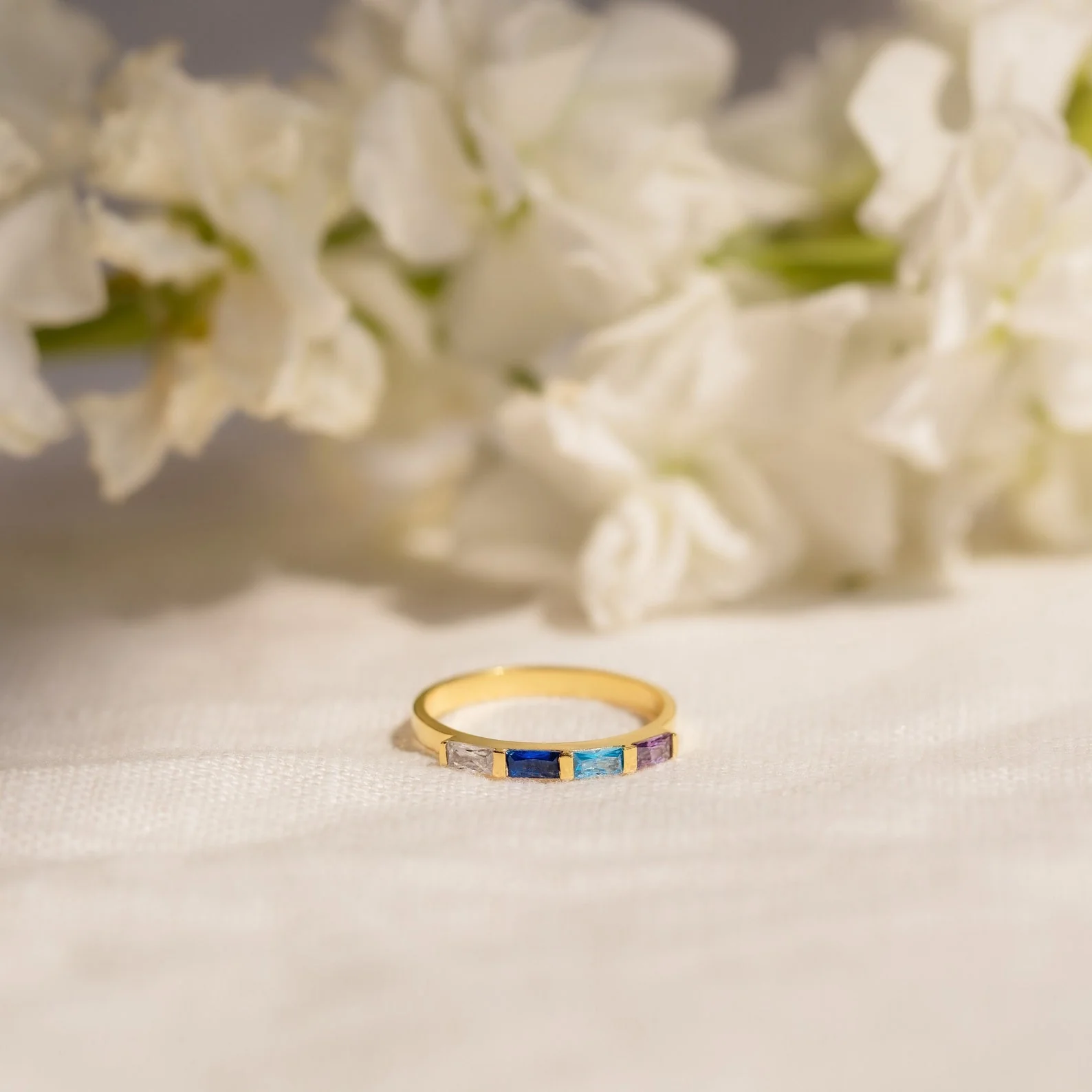 Mothers Baguette Birthstone Ring - Image 7