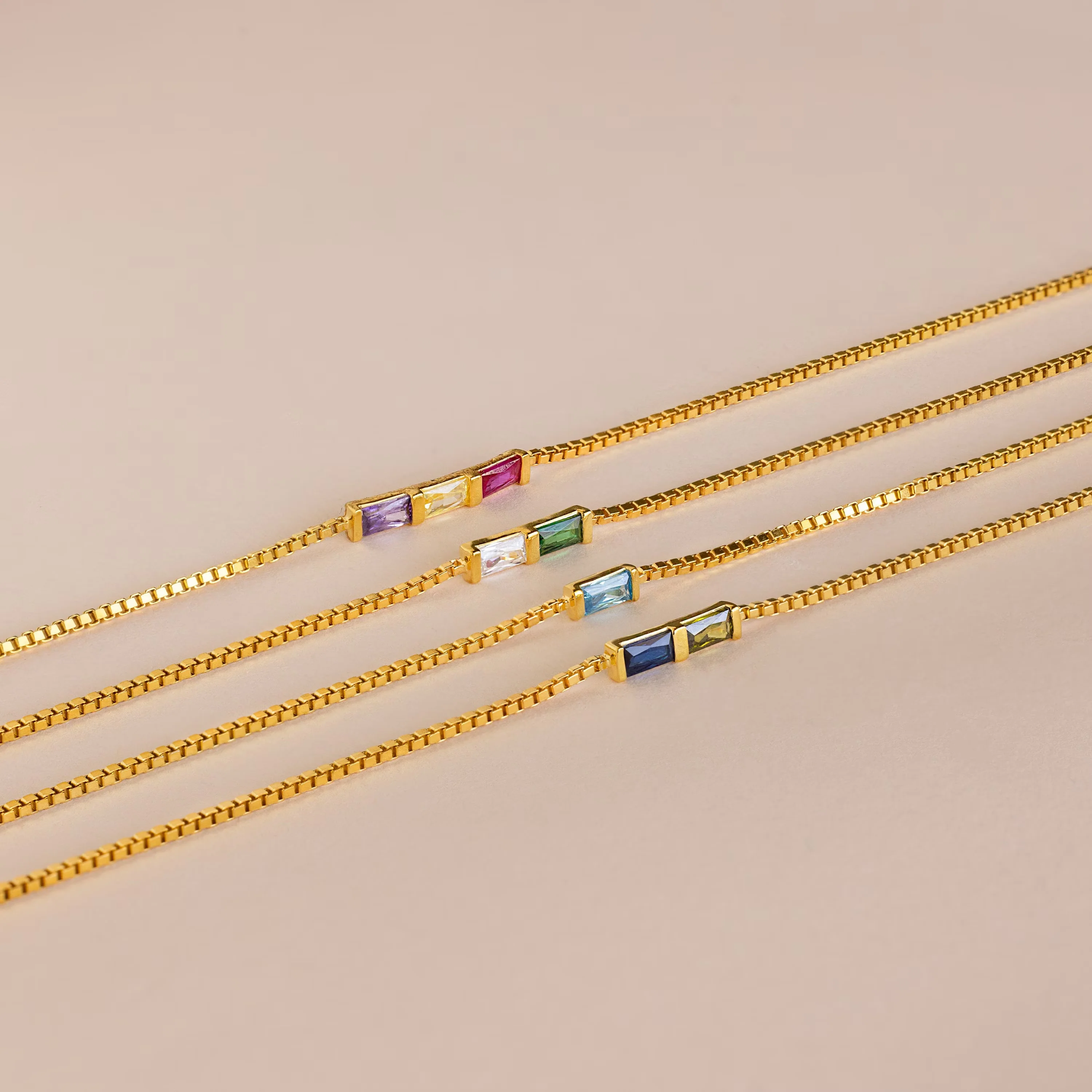 Multiple Baguette Birthstone Bracelet - Image 2
