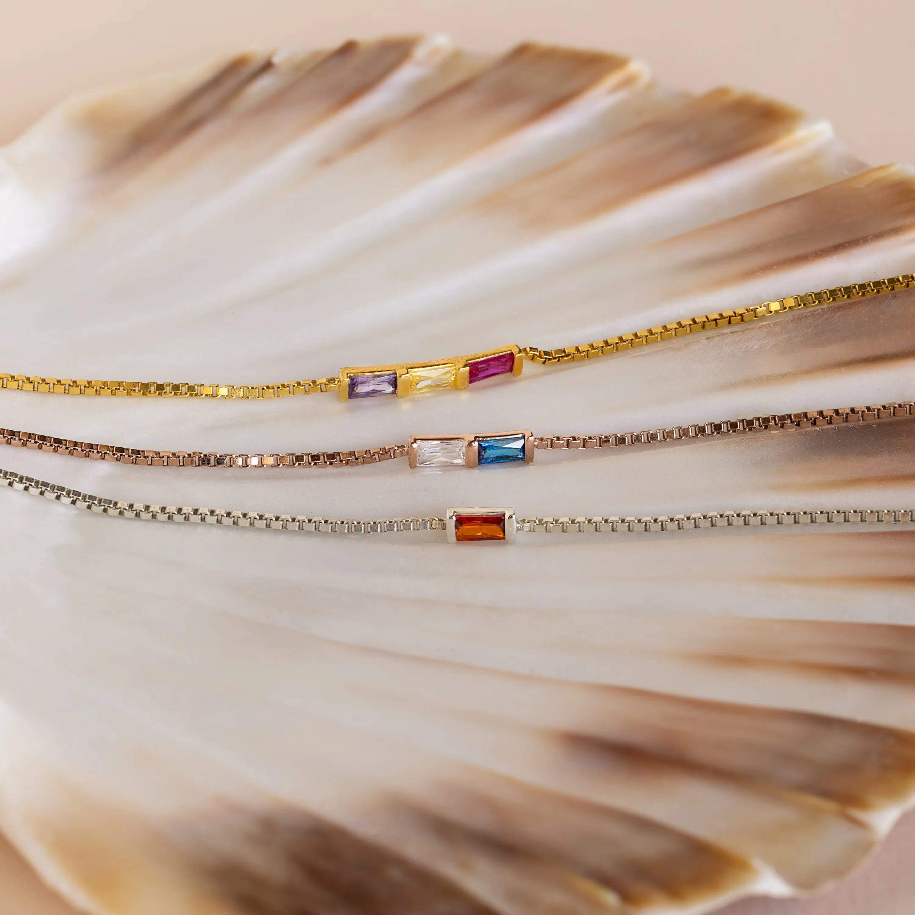 Multiple Baguette Birthstone Bracelet - Image 3