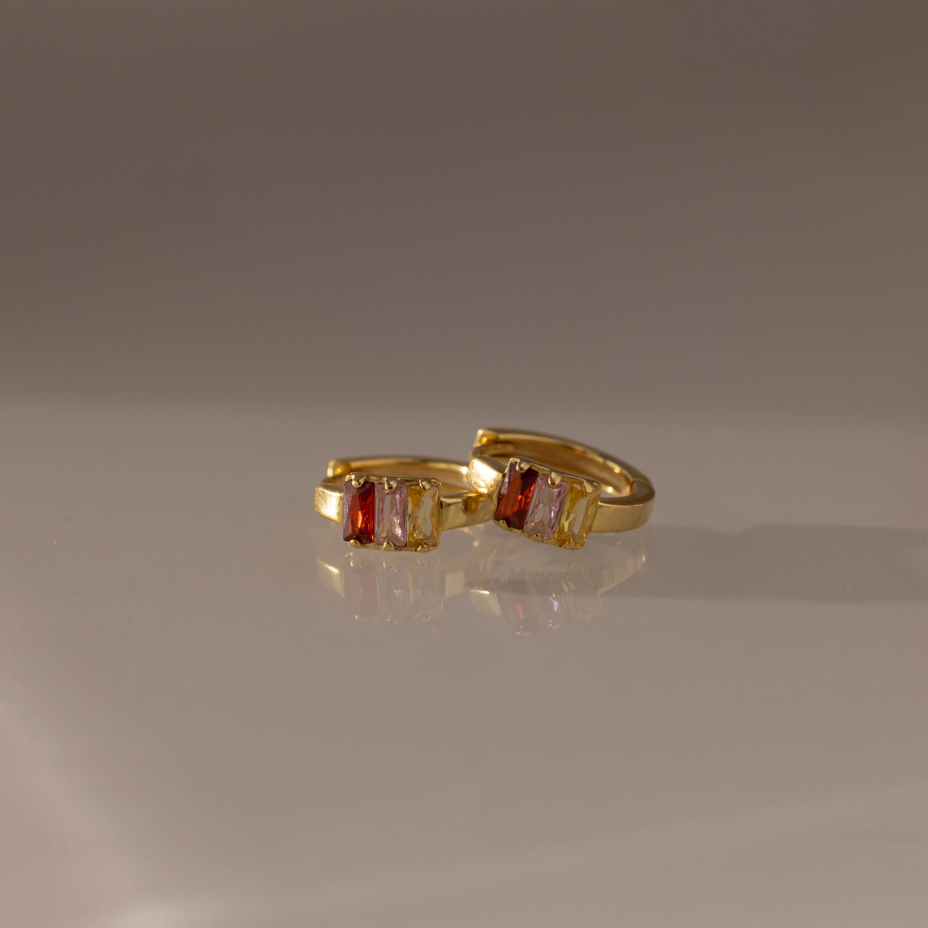 Multiple Baguette Birthstone Huggies - Image 6