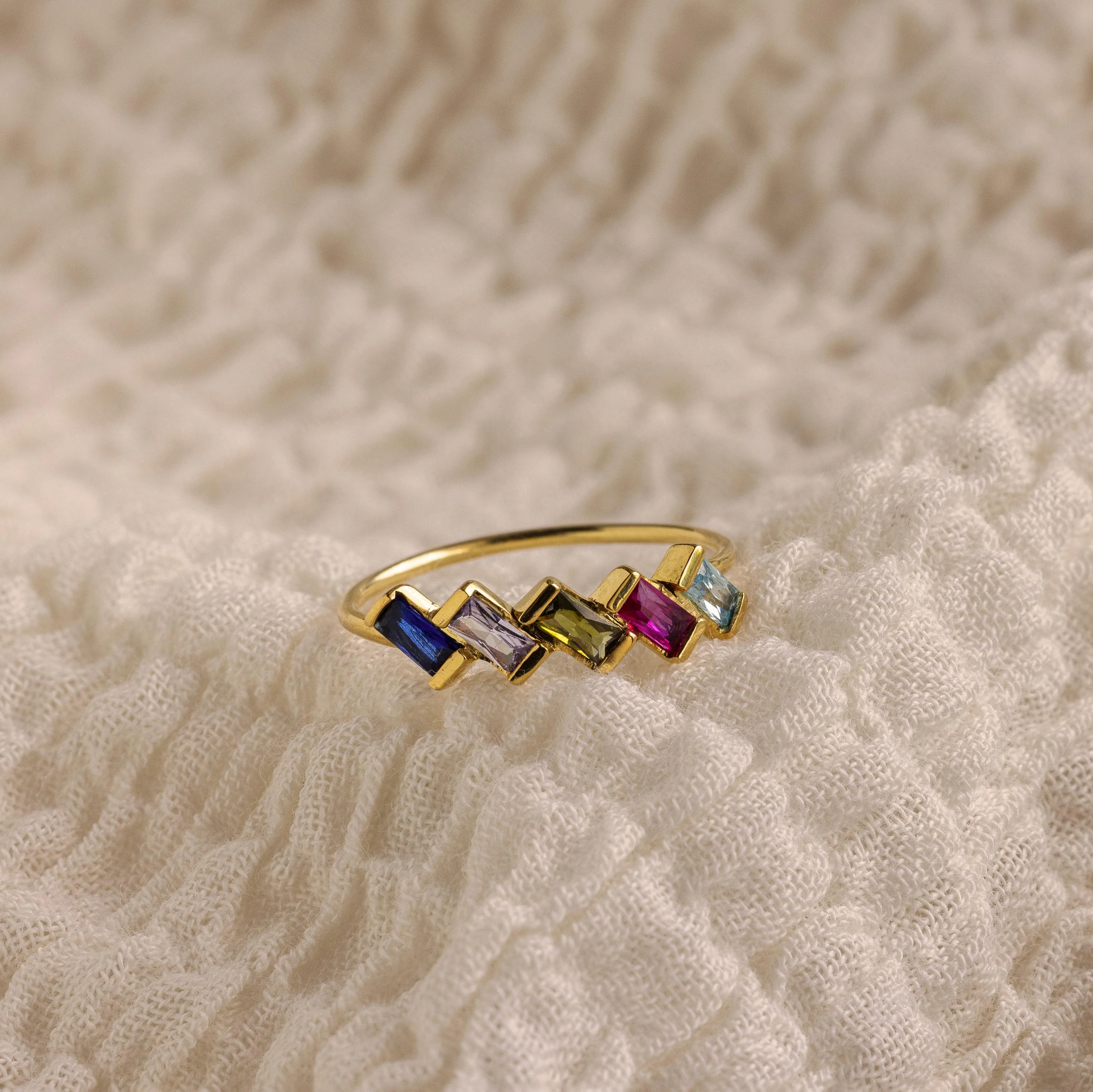 Multiple Baguette Birthstone Ring - Image 4