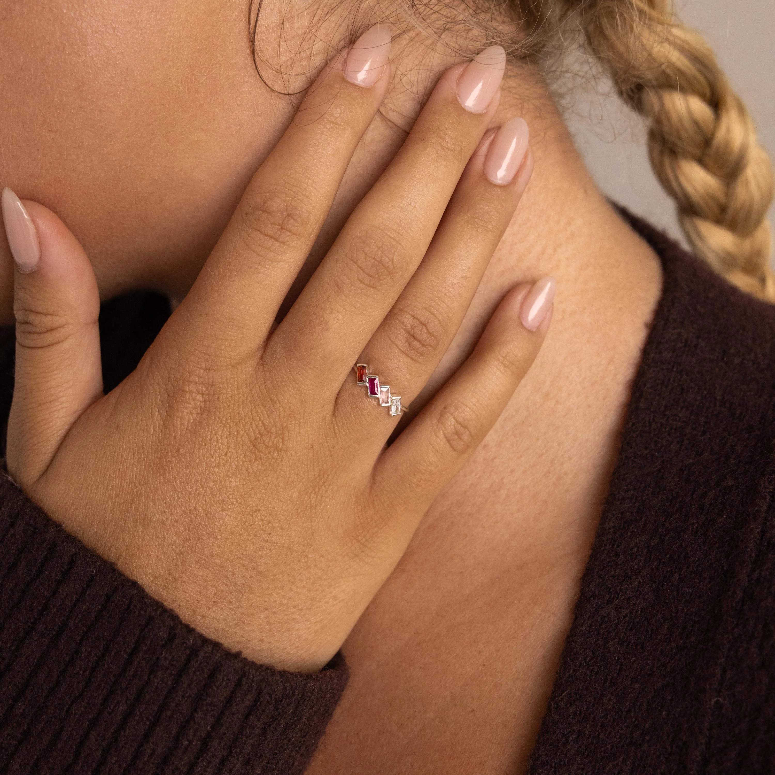 Multiple Baguette Birthstone Ring - Image 5
