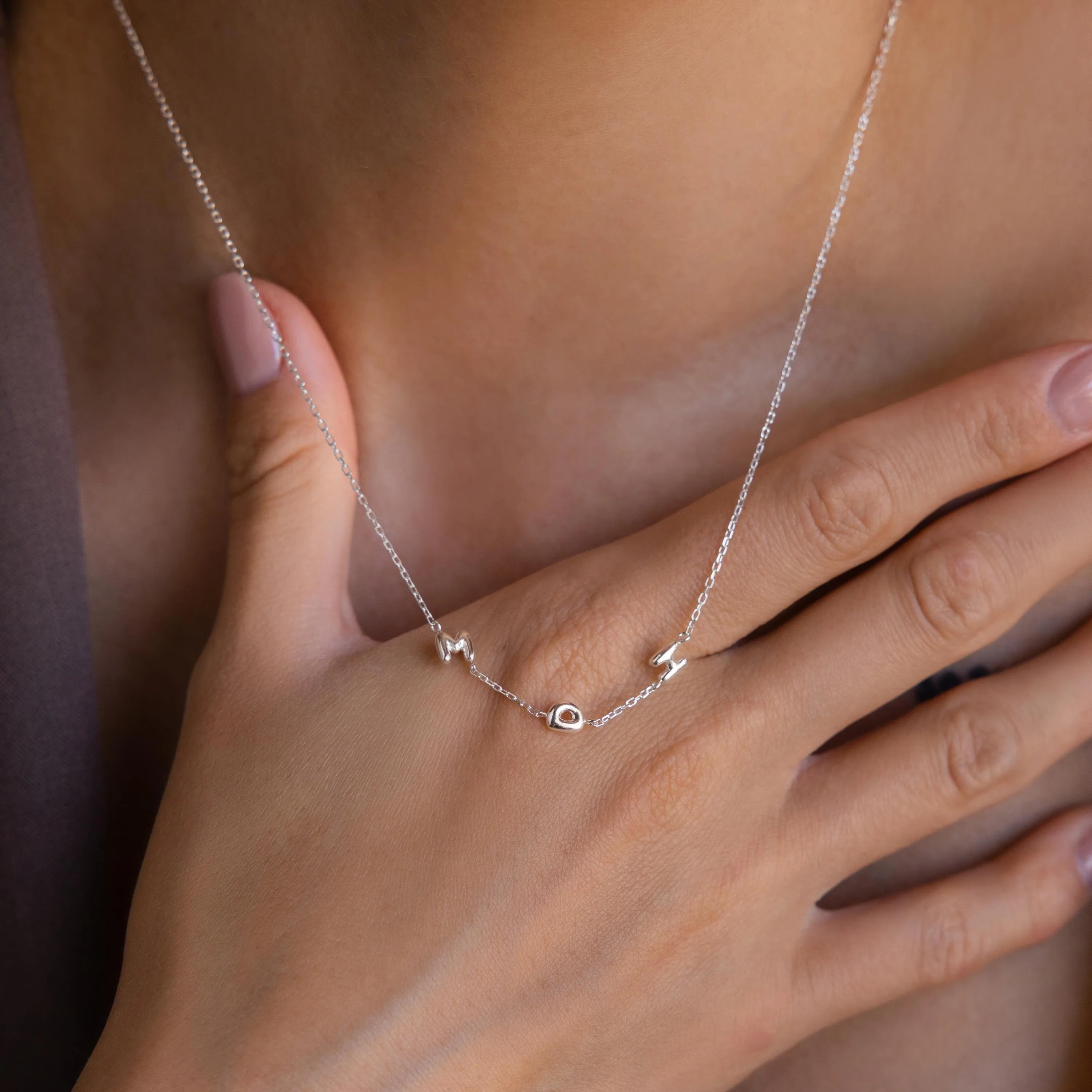 Multiple Bubble Letter Necklace - Image 5