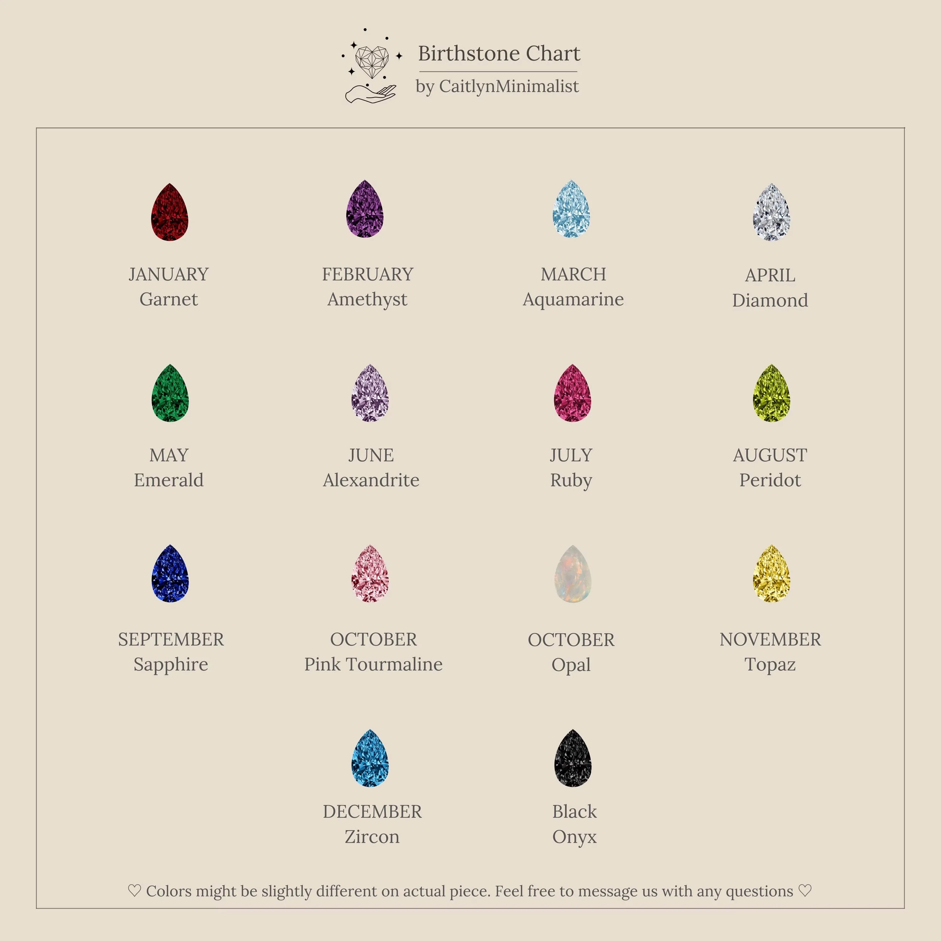 Multiple Teardrop Birthstone Necklace - Image 9