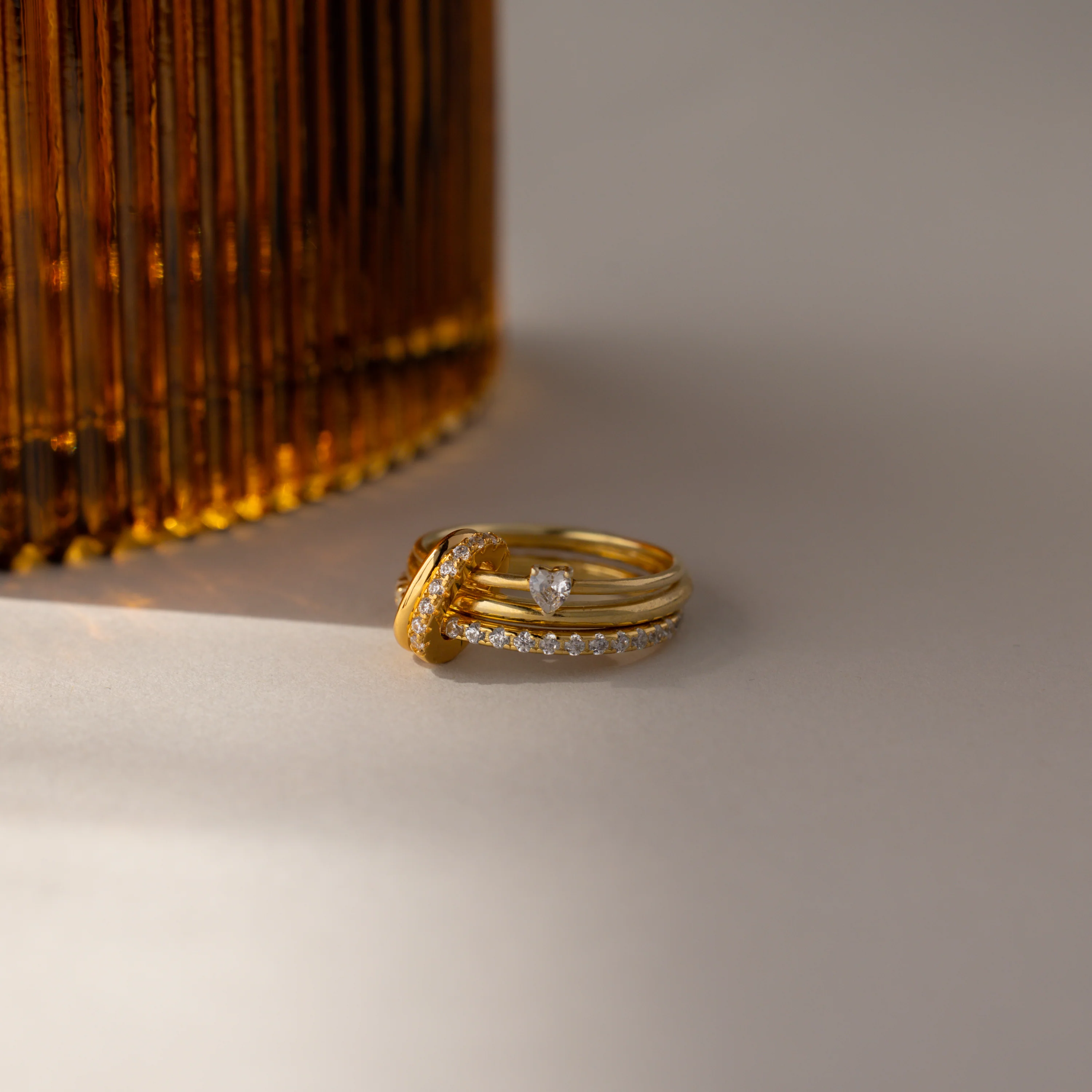 Multipurpose Pave Ring Lock Set in 18K Gold - Image 5