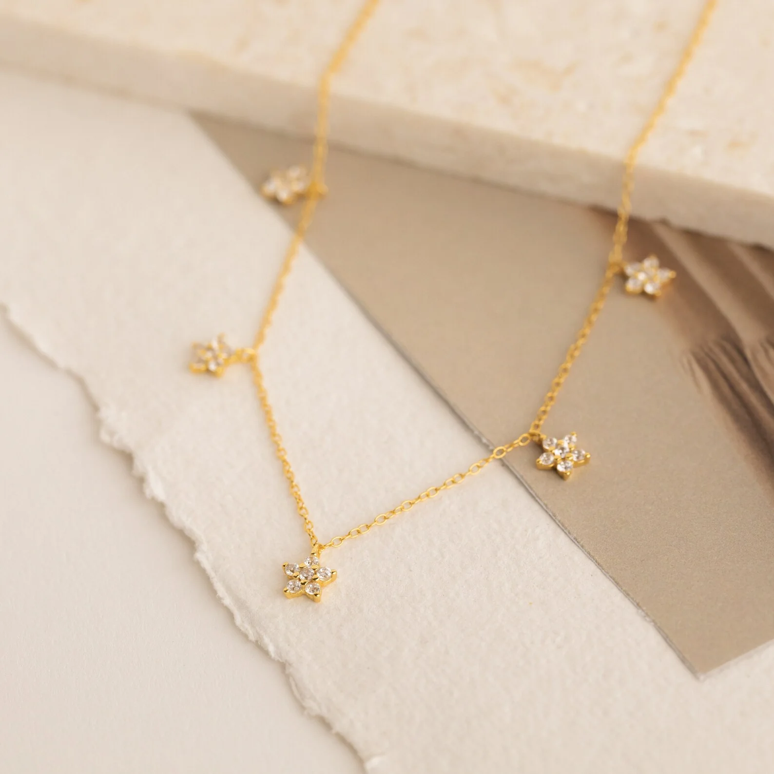 Nanala Diamond Flower Necklace - Image 2