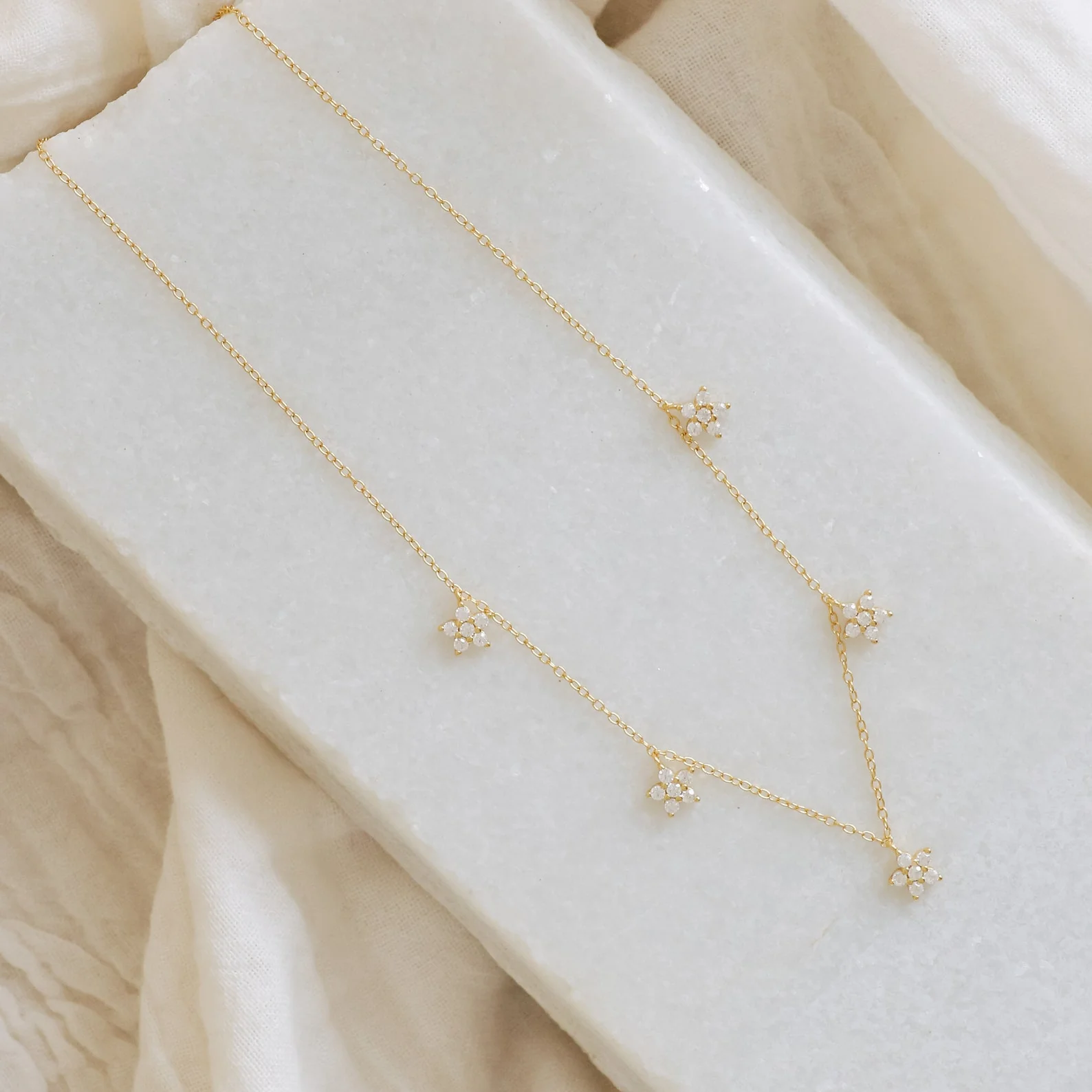 Nanala Diamond Flower Necklace - Image 4