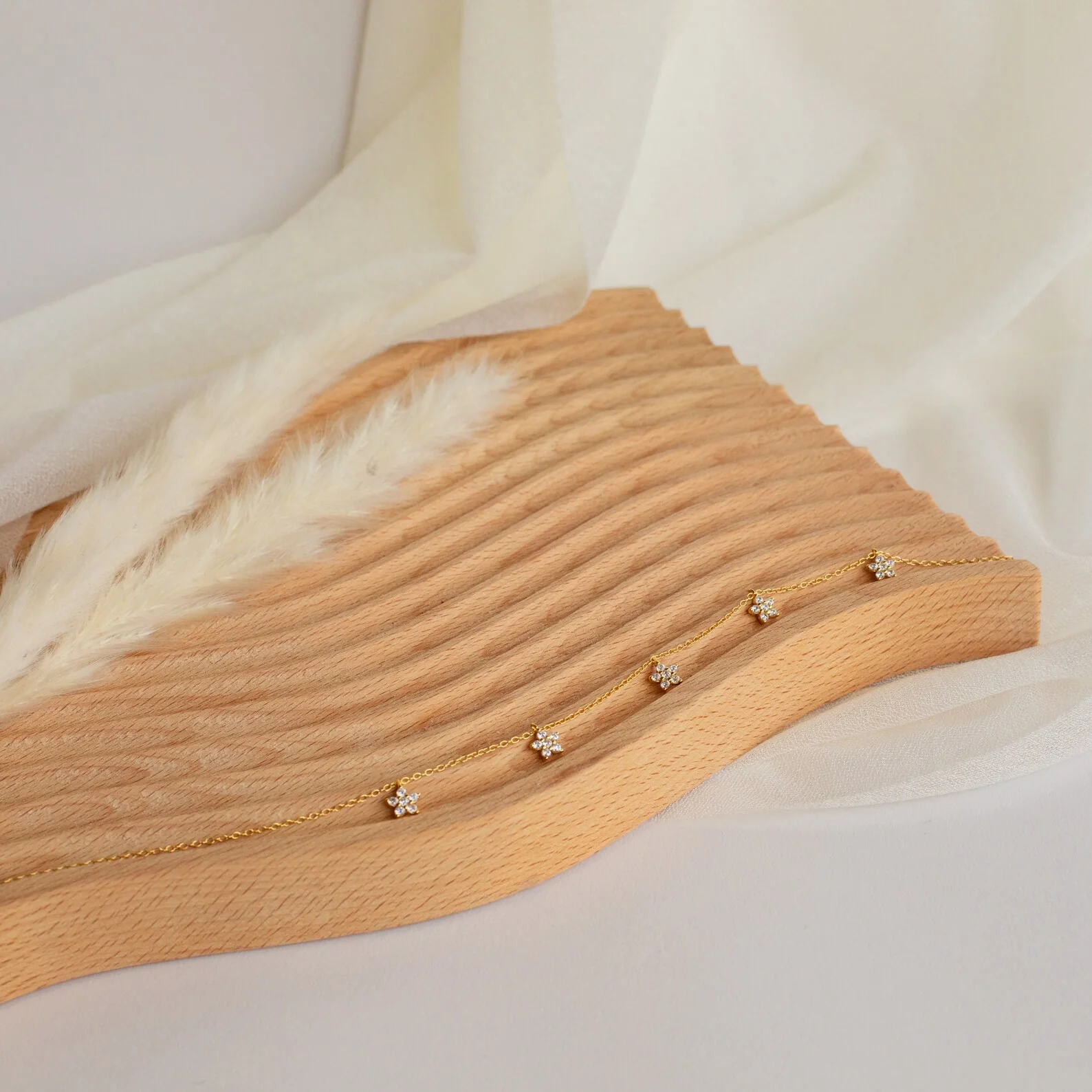 Nanala Diamond Flower Necklace - Image 6