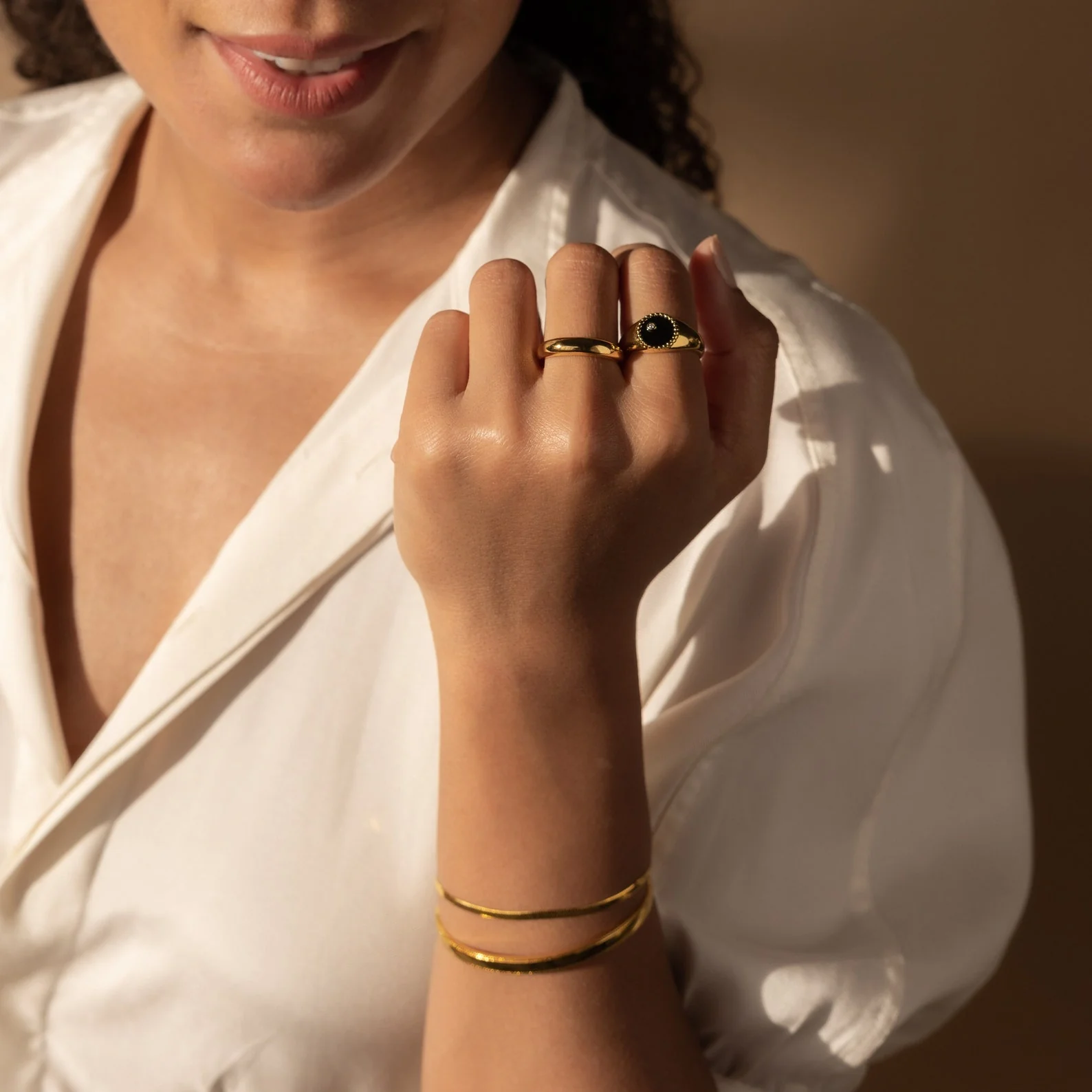 Natasha Black Signet Ring - Image 4