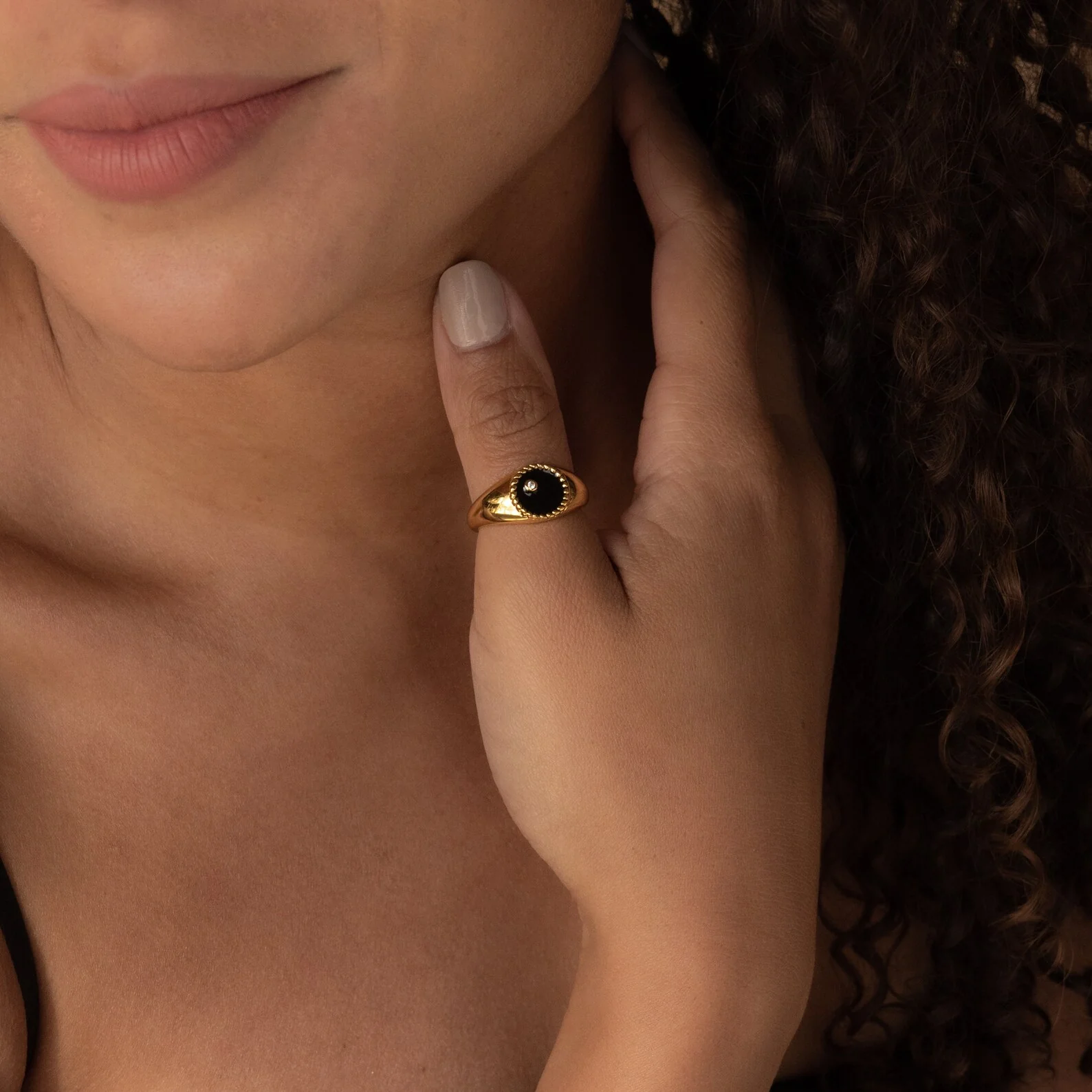 Natasha Black Signet Ring - Image 8