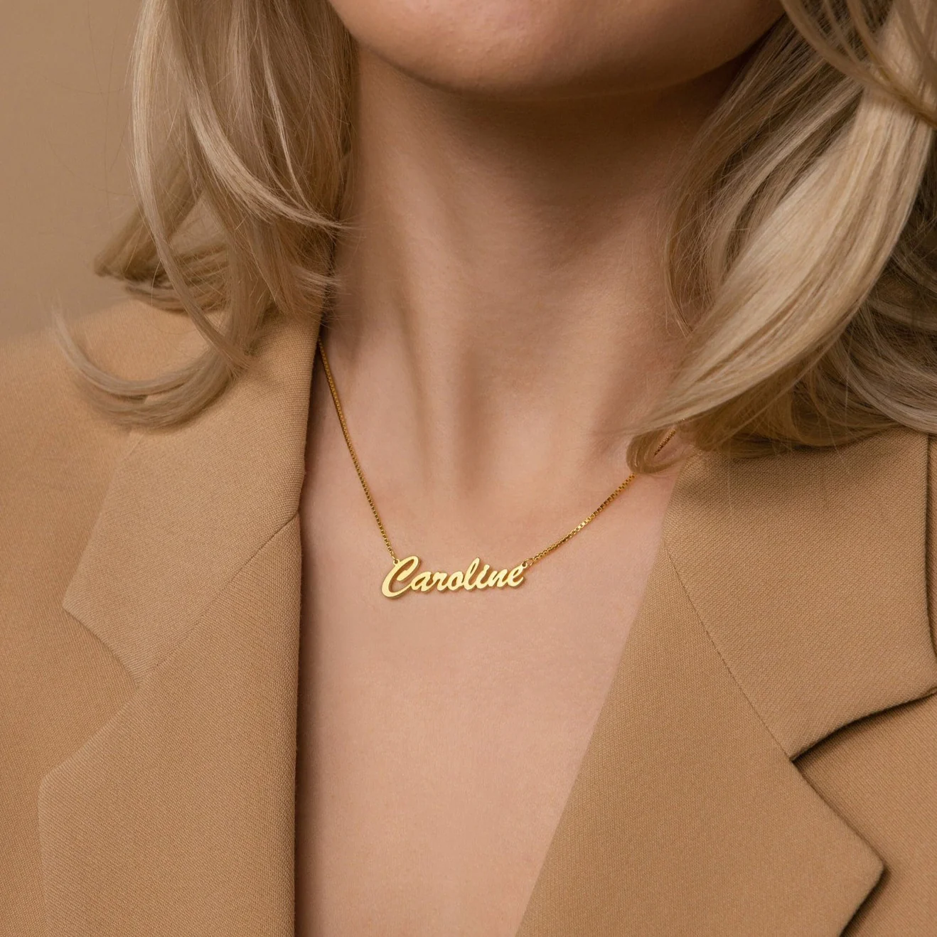 Natural Name Necklace in Box Chain - Image 2
