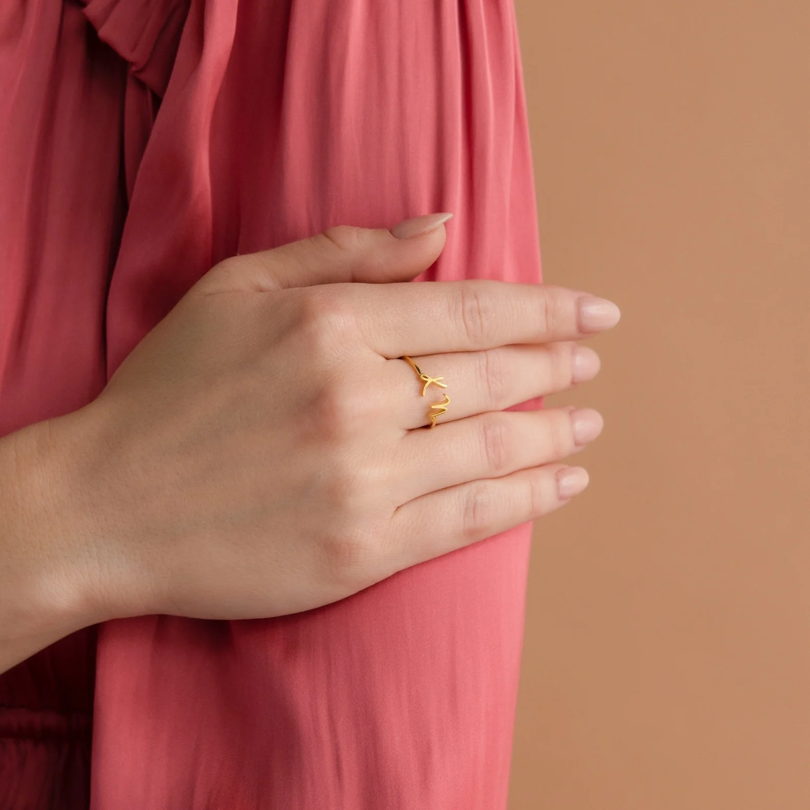 Nella Duo Initial Ring - Image 7