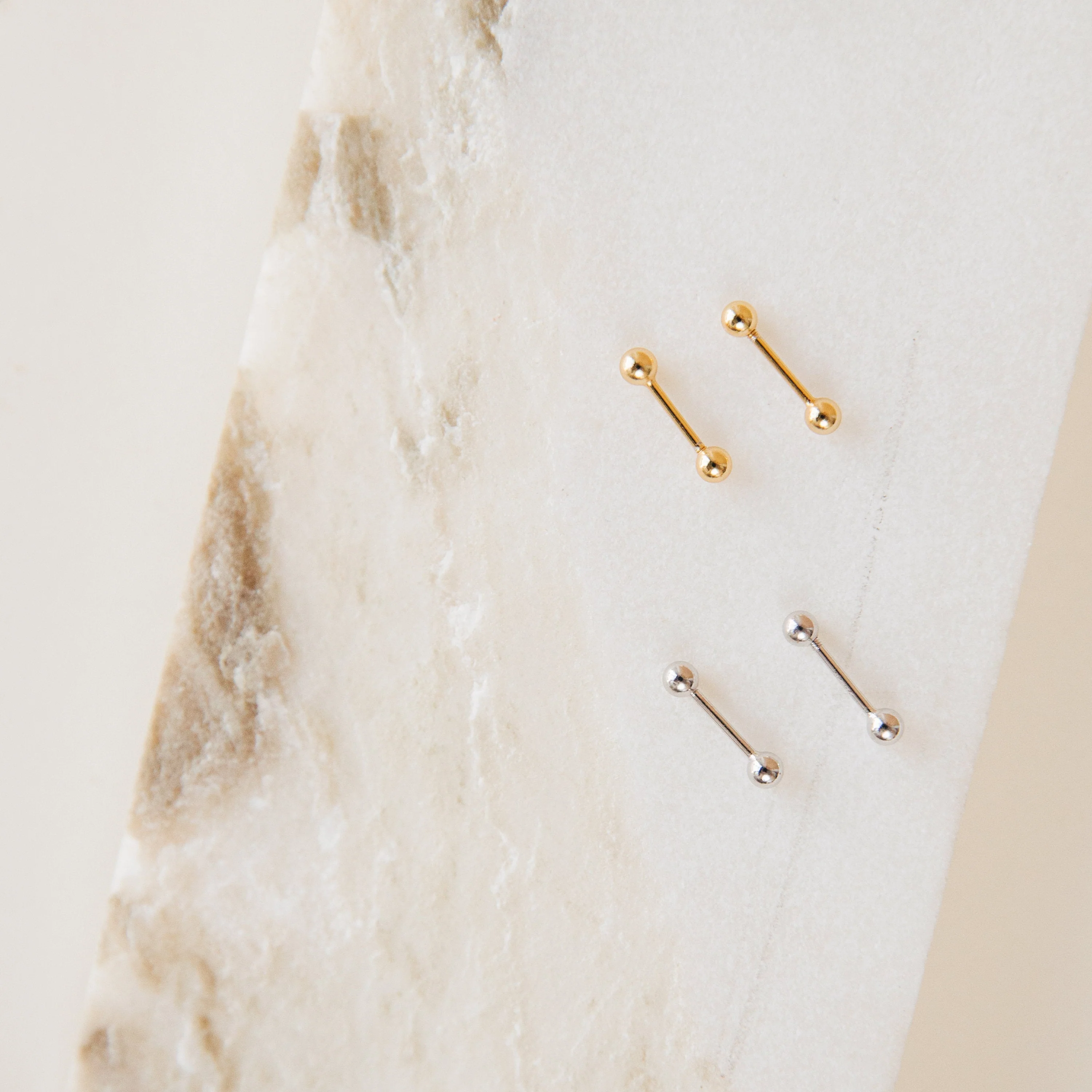 Nora Duo Studs in Silver - Image 3