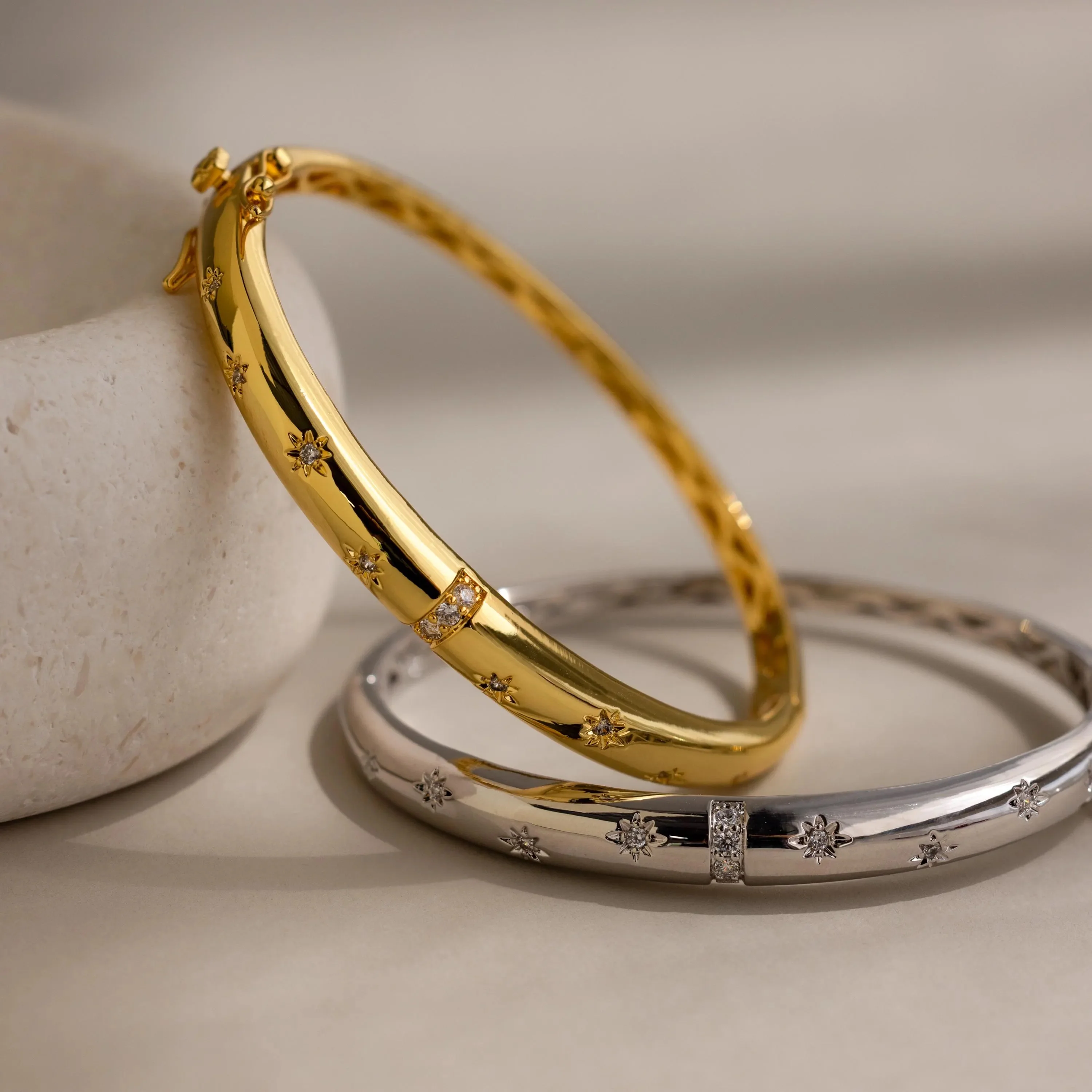 North Star Bangle Bracelet in Silver - Image 3
