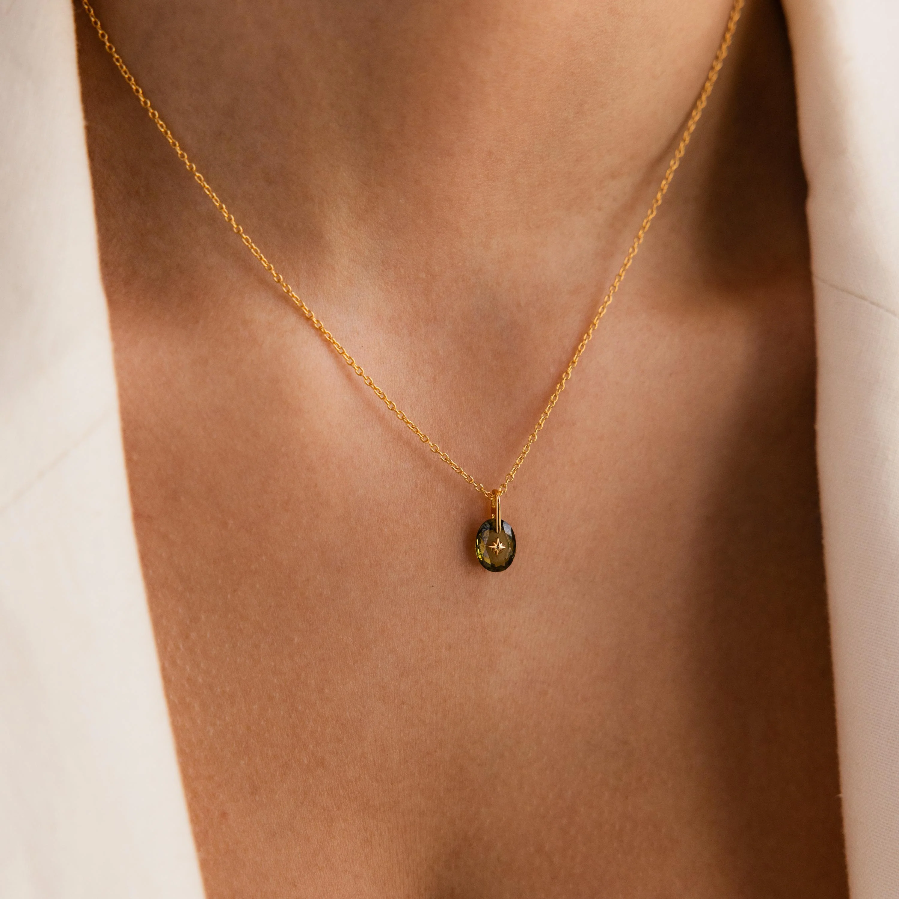 North Star Birthstone Signet Necklace - Image 6