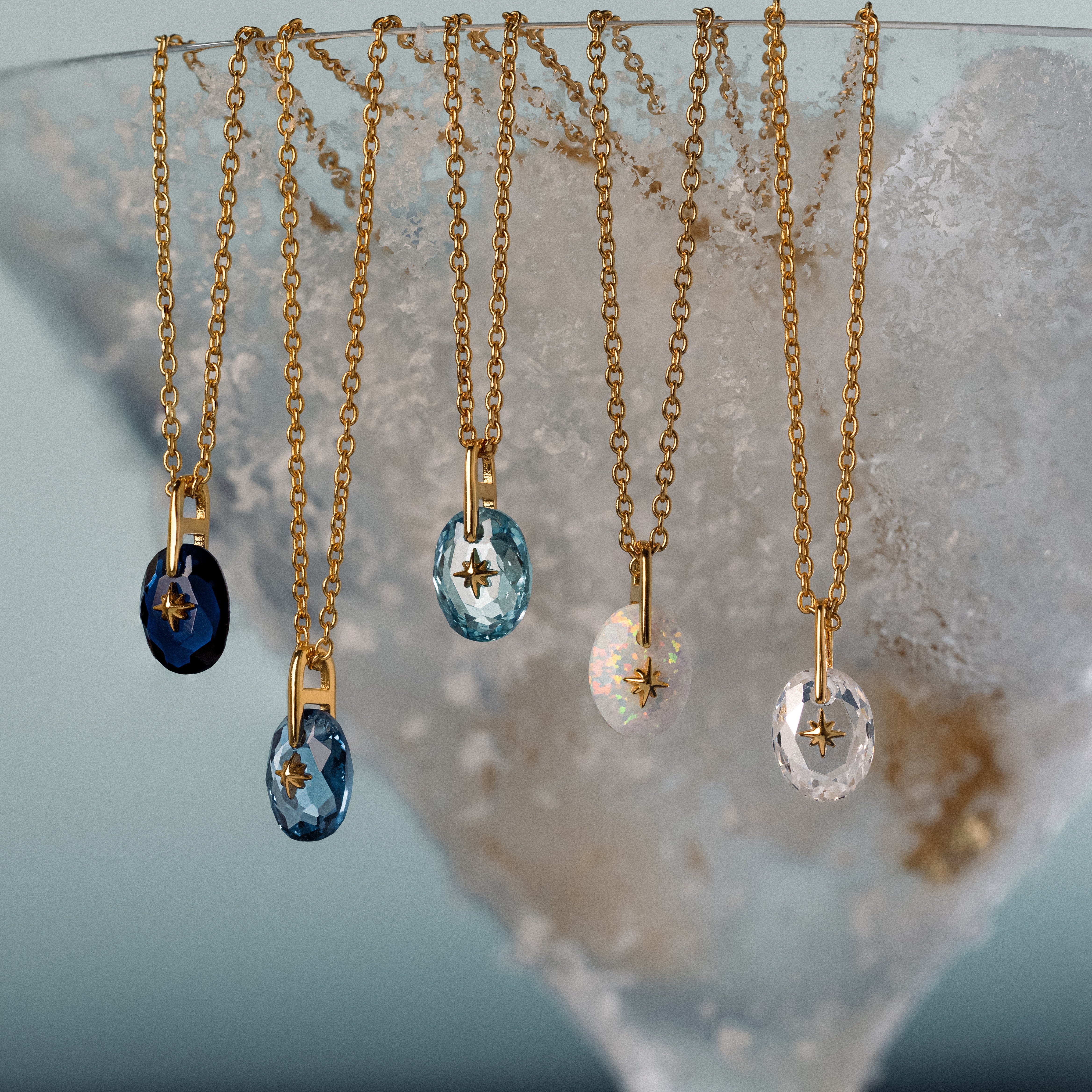 North Star Birthstone Signet Necklace in Diamond - Image 3