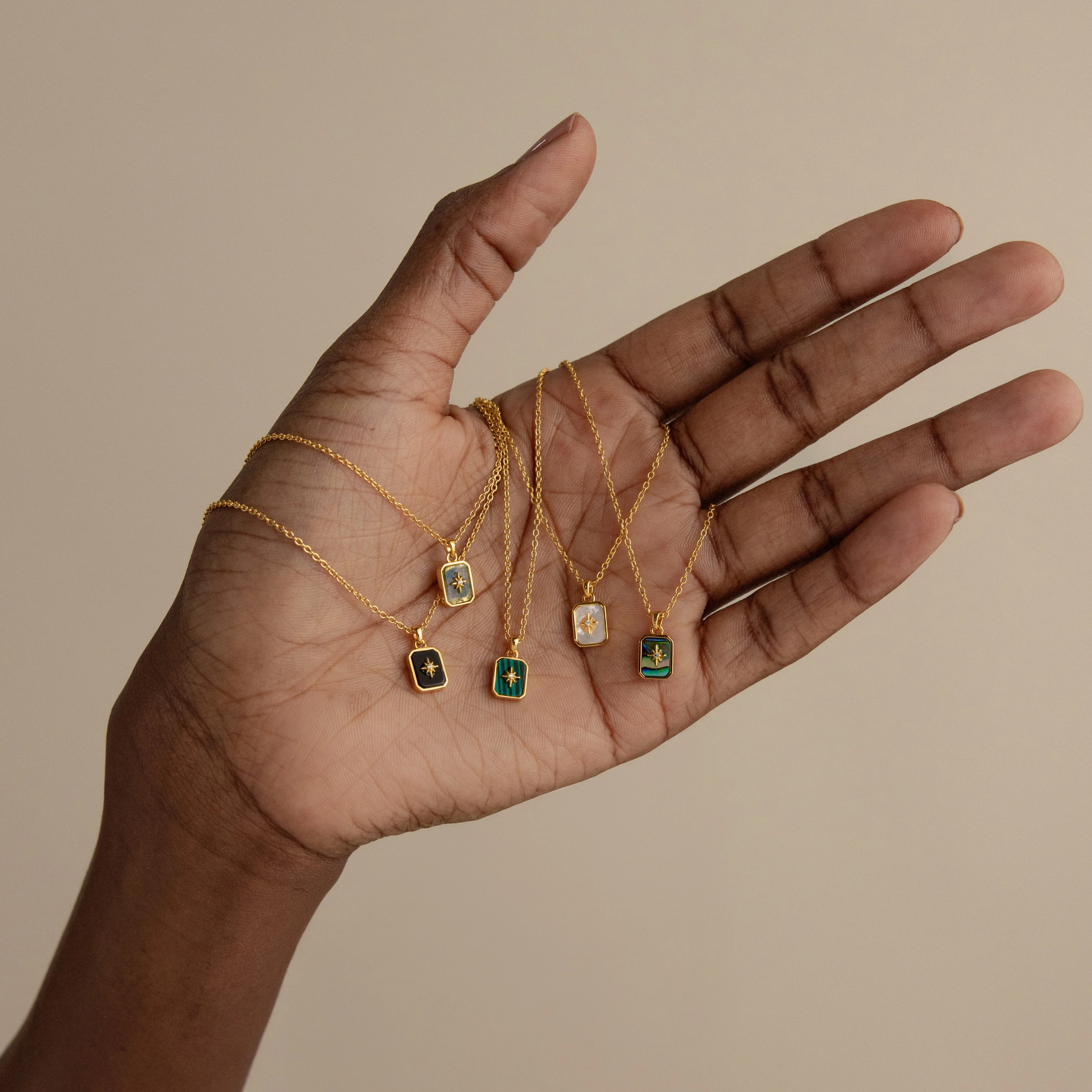 North Star Gemstone Necklace in 18K Gold - Image 6
