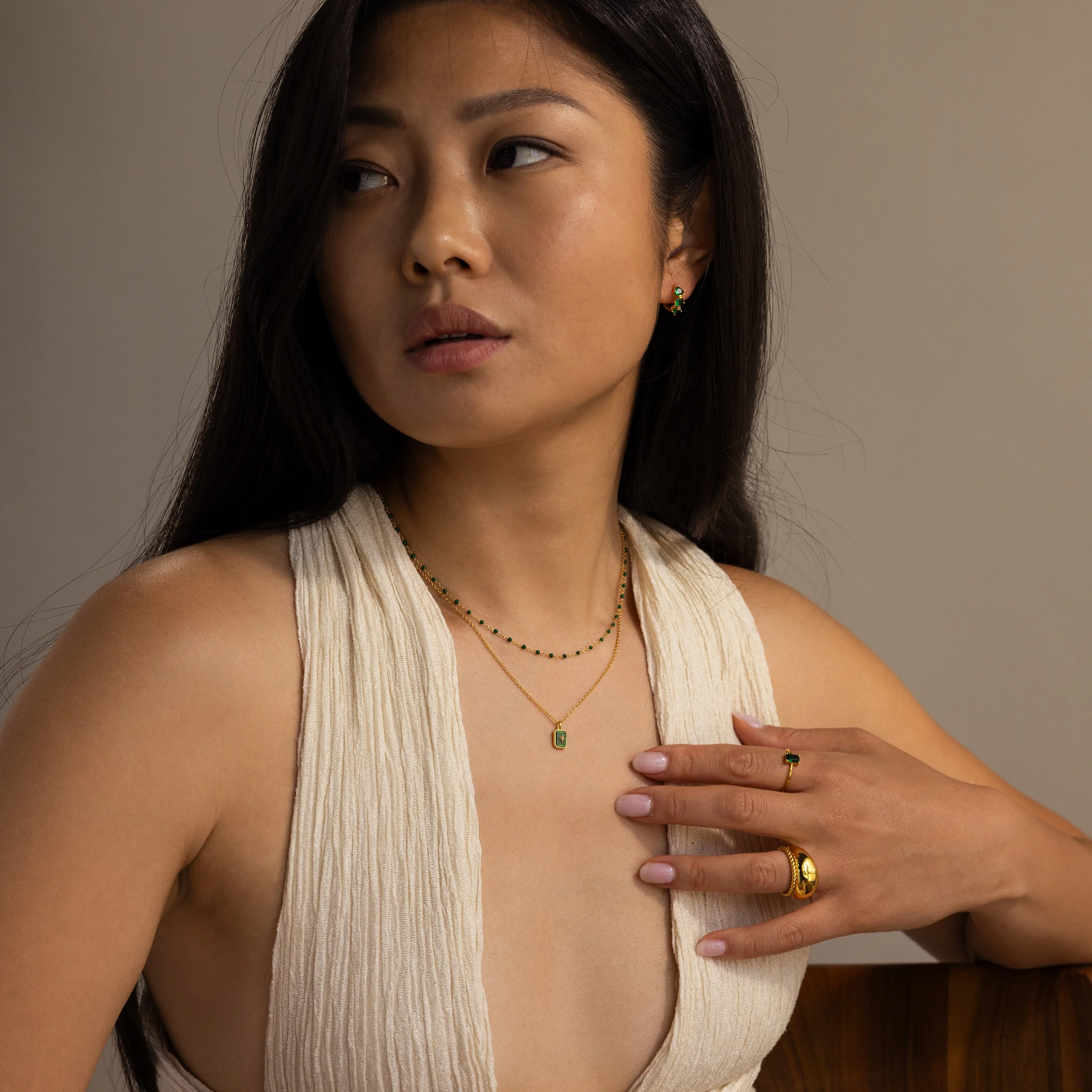 North Star Gemstone Necklace in 18K Gold - Image 3