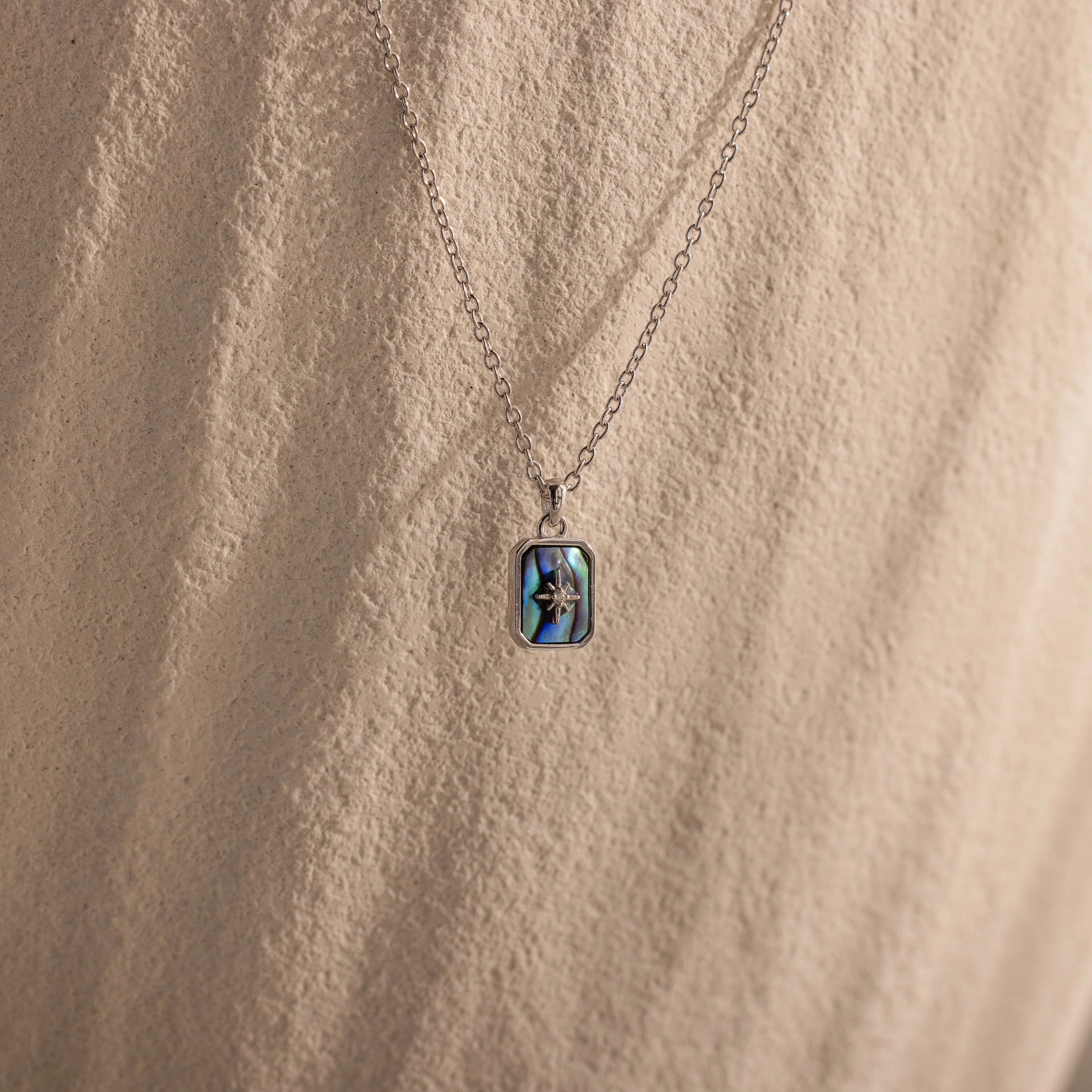 North Star Gemstone Necklace in Silver - Image 8
