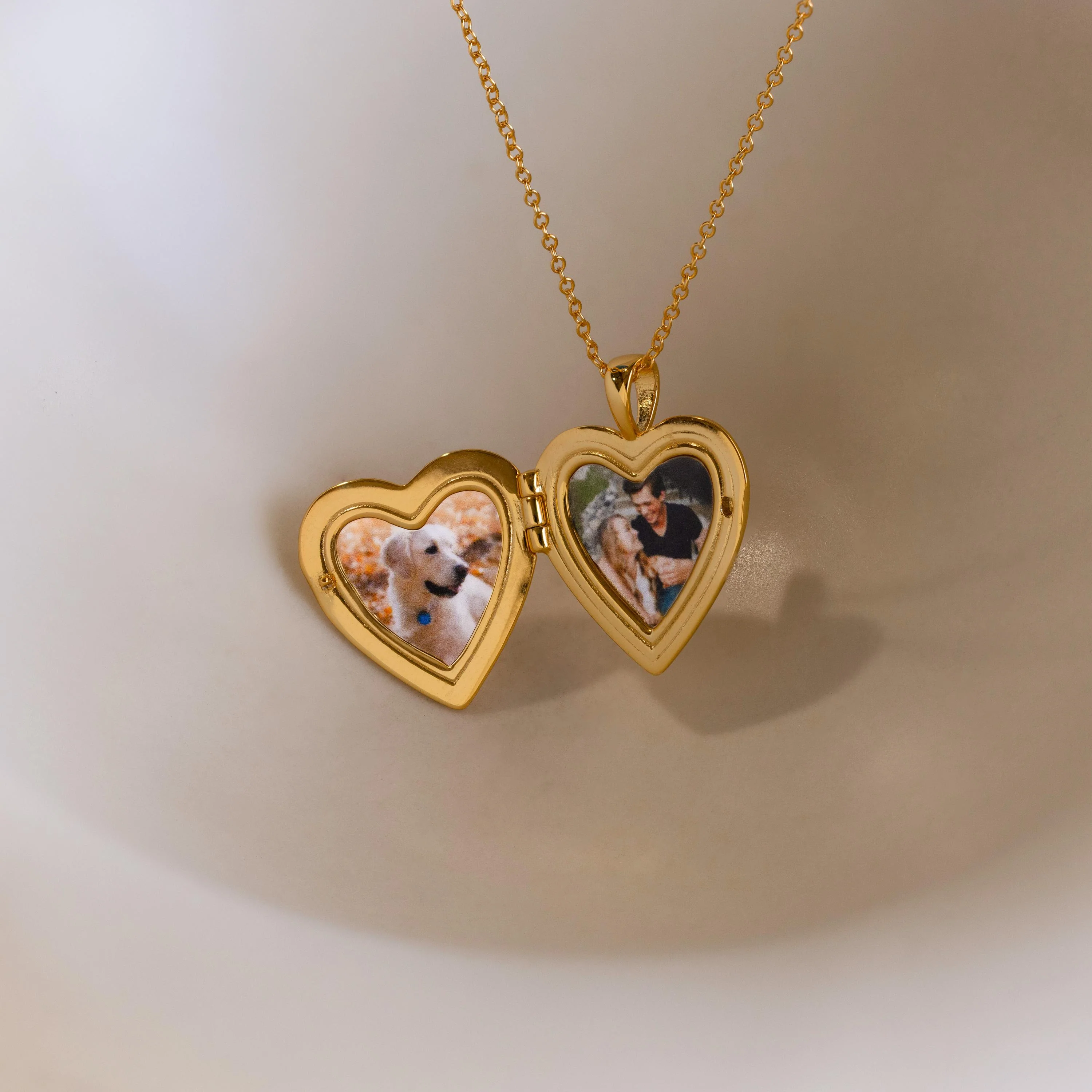 North Star Heart Locket Necklace in 18K Gold - Image 3