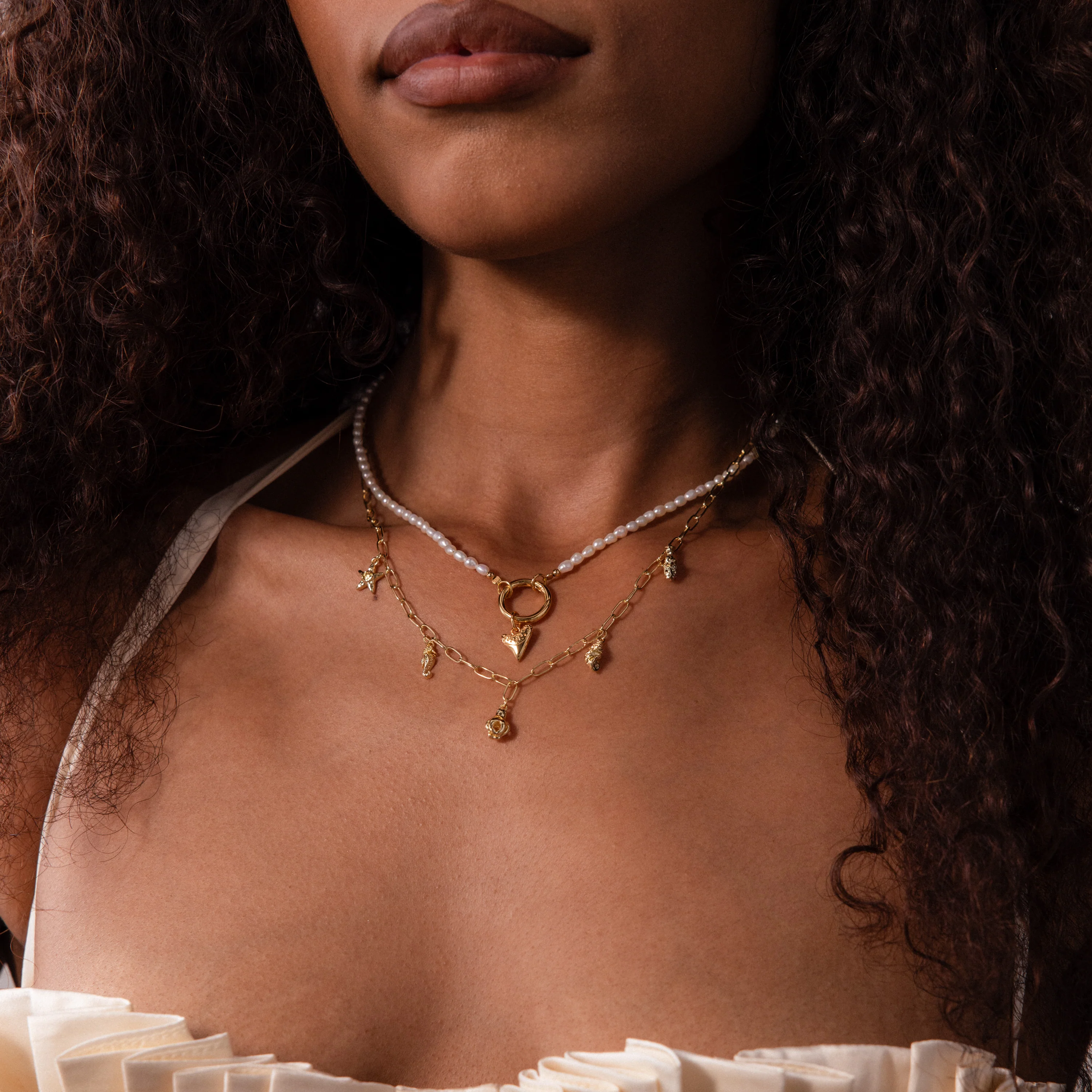 Ocean Charm Necklace in 18K Gold - Image 6