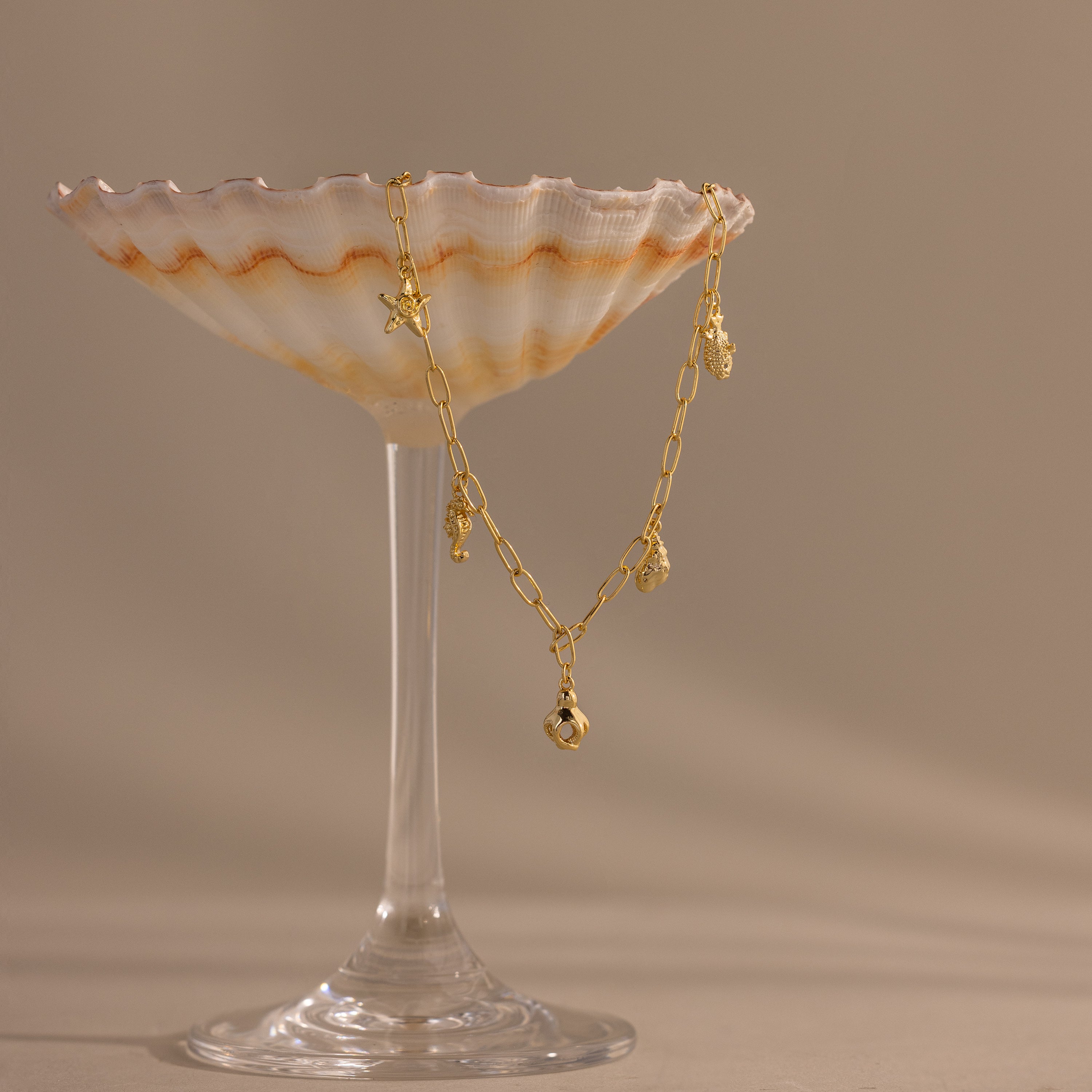 Ocean Charm Necklace in 18K Gold - Image 7