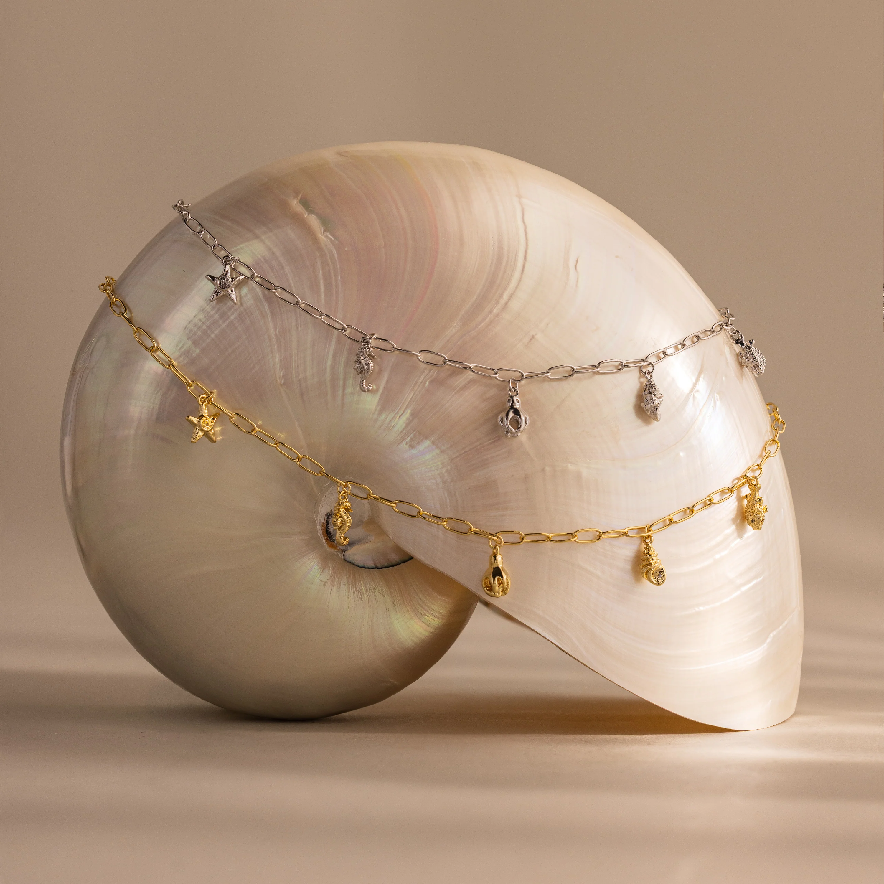 Ocean Charm Necklace in Silver - Image 5