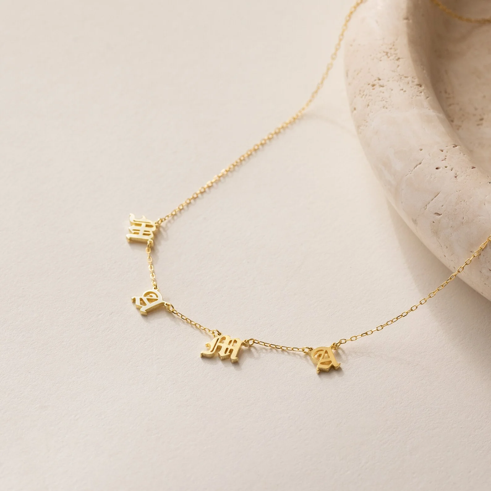 Old English Letter Name Necklace - Image 3