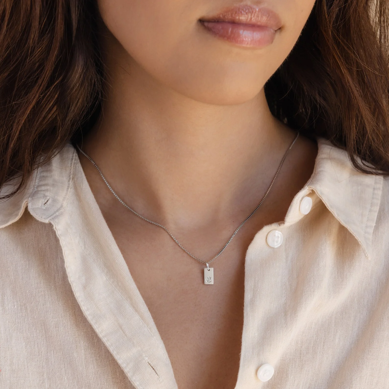 Old English Mini Tag Necklace - Image 4