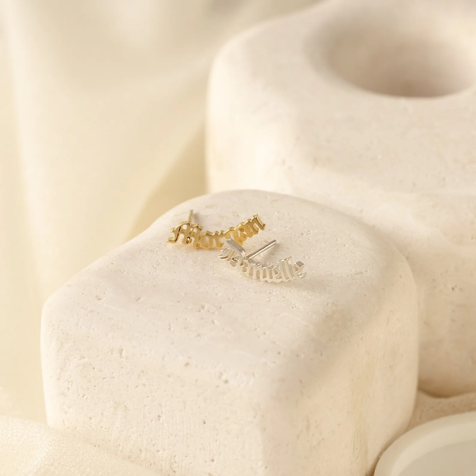 Old English Name Earrings - Image 5