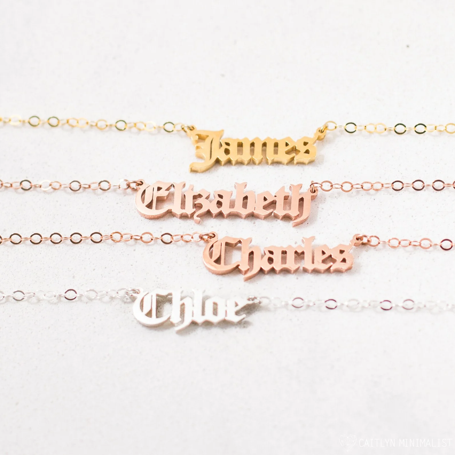 Old English Name Necklace - Image 2