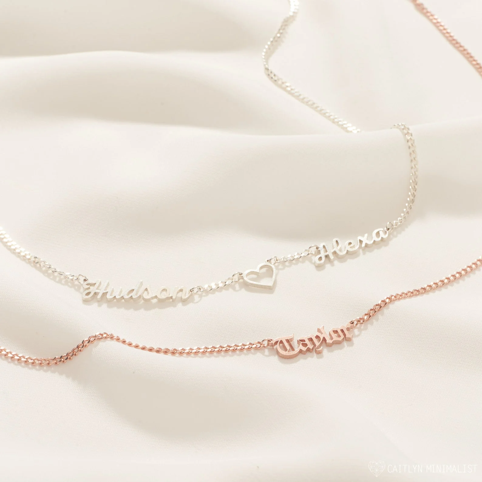 Old English Name Necklace in Curb Chain - Image 6