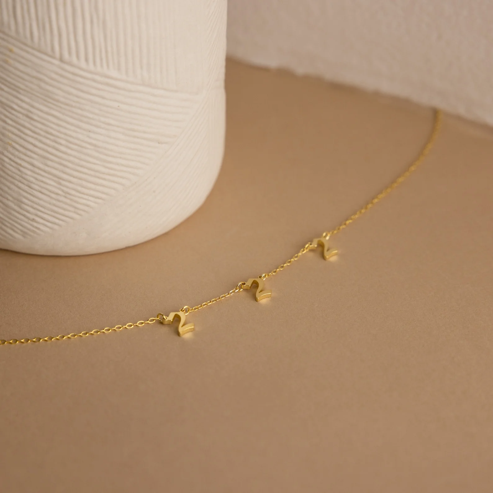 Old English Spaced Number Necklace - Image 2