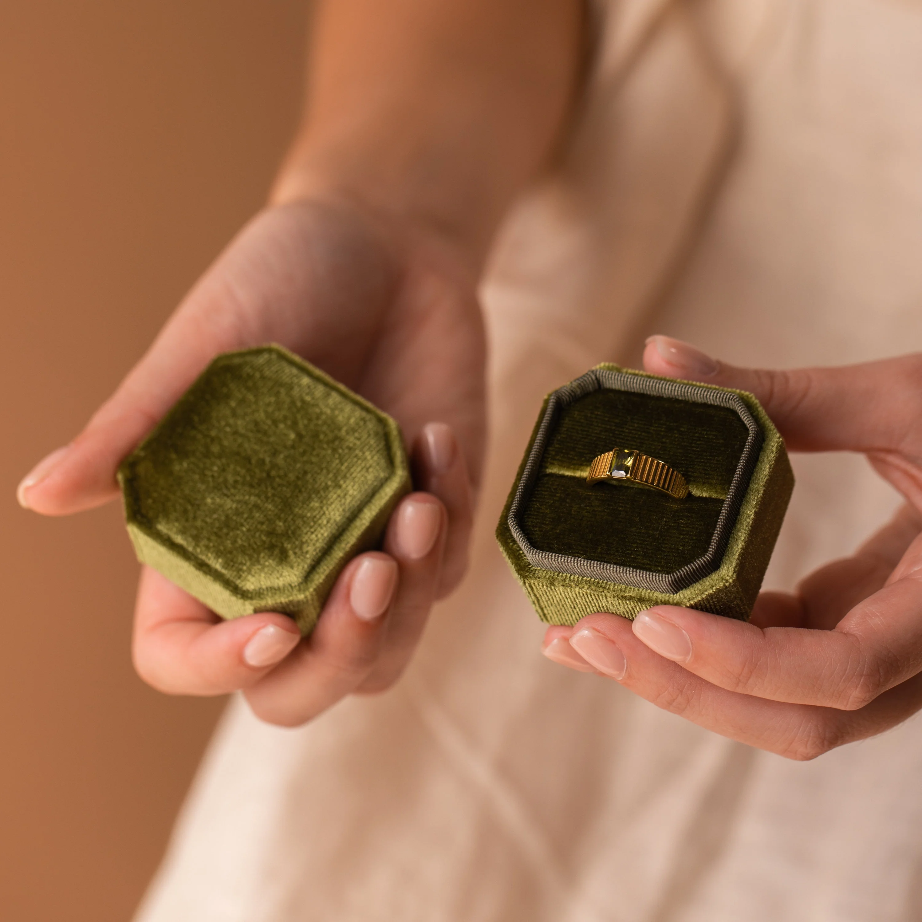 Olive Peridot Signet Ring - Image 9