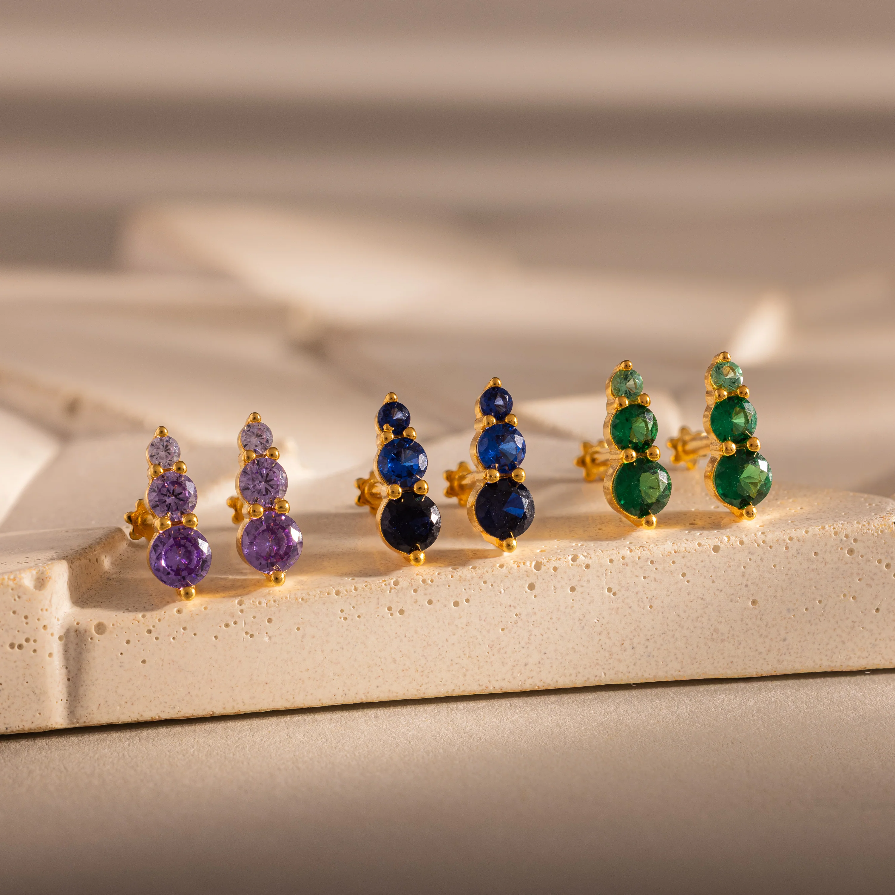 Ombre Amethyst Flatback Studs - Image 5