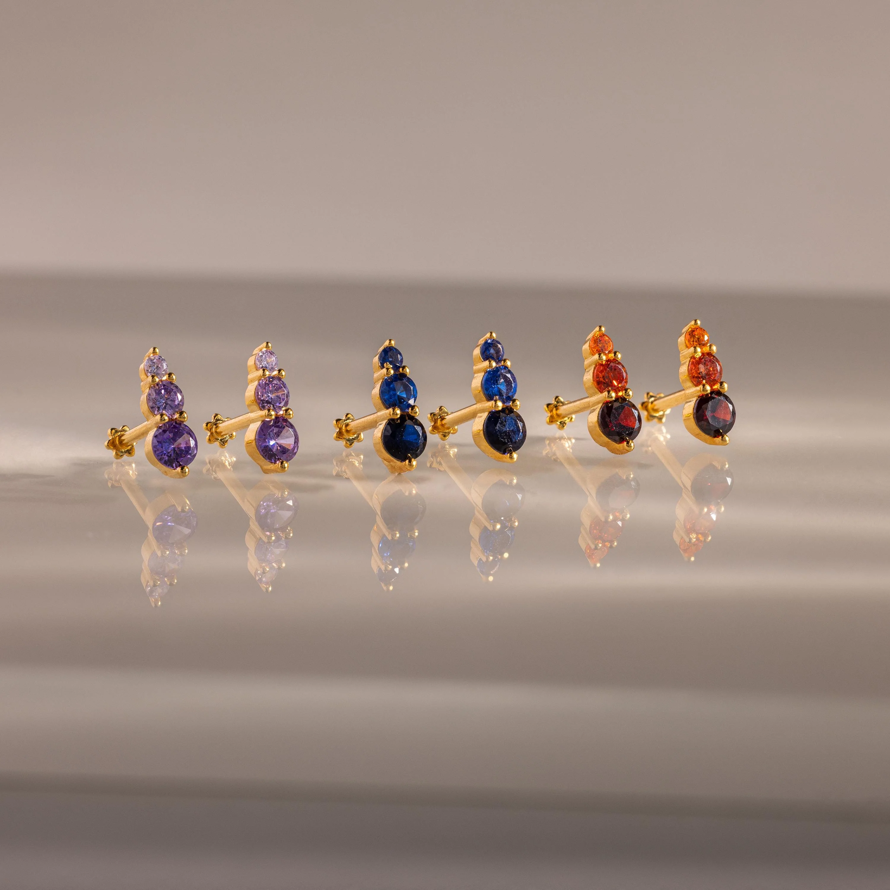 Ombre Blue Zircon Flatback Studs - Image 3