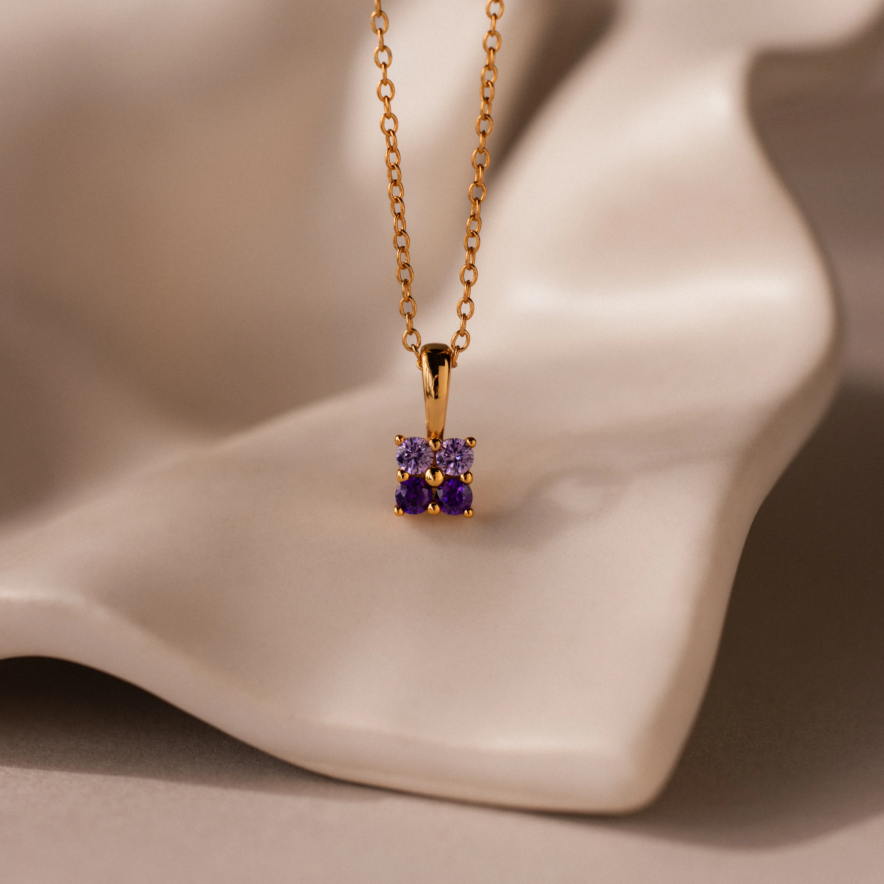 Ombre Birthstone Flower Necklace - Image 6