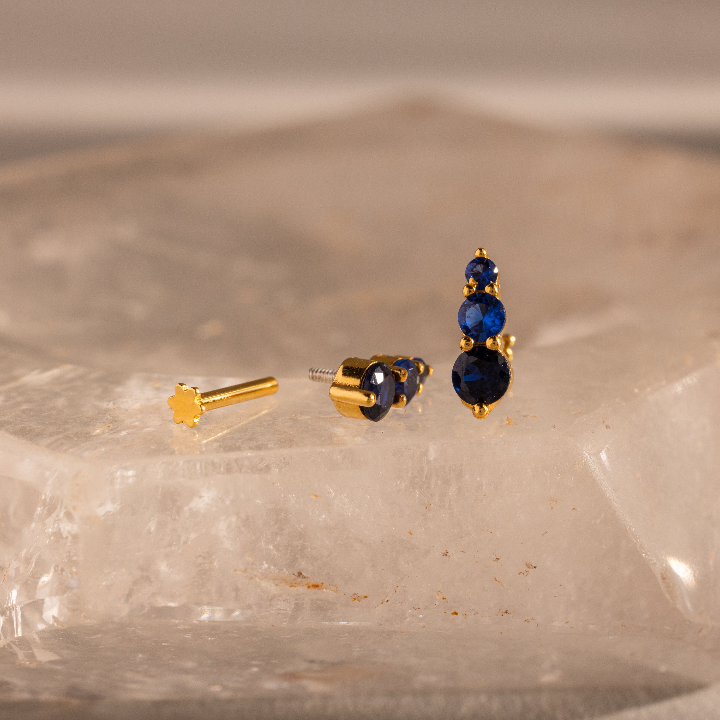 Ombre Sapphire Flatback Studs - Image 5