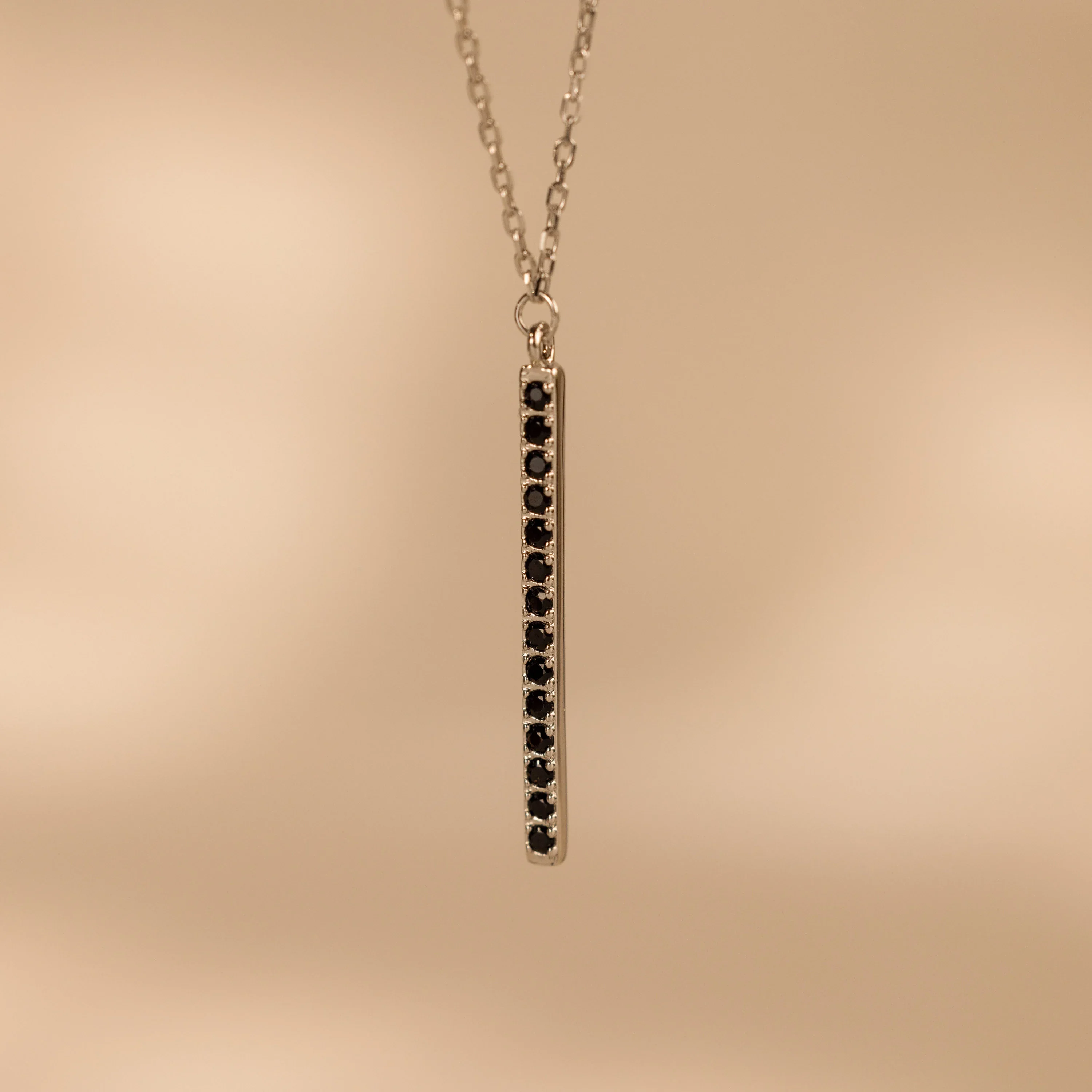Onyx Bar Pendant Necklace - Image 5