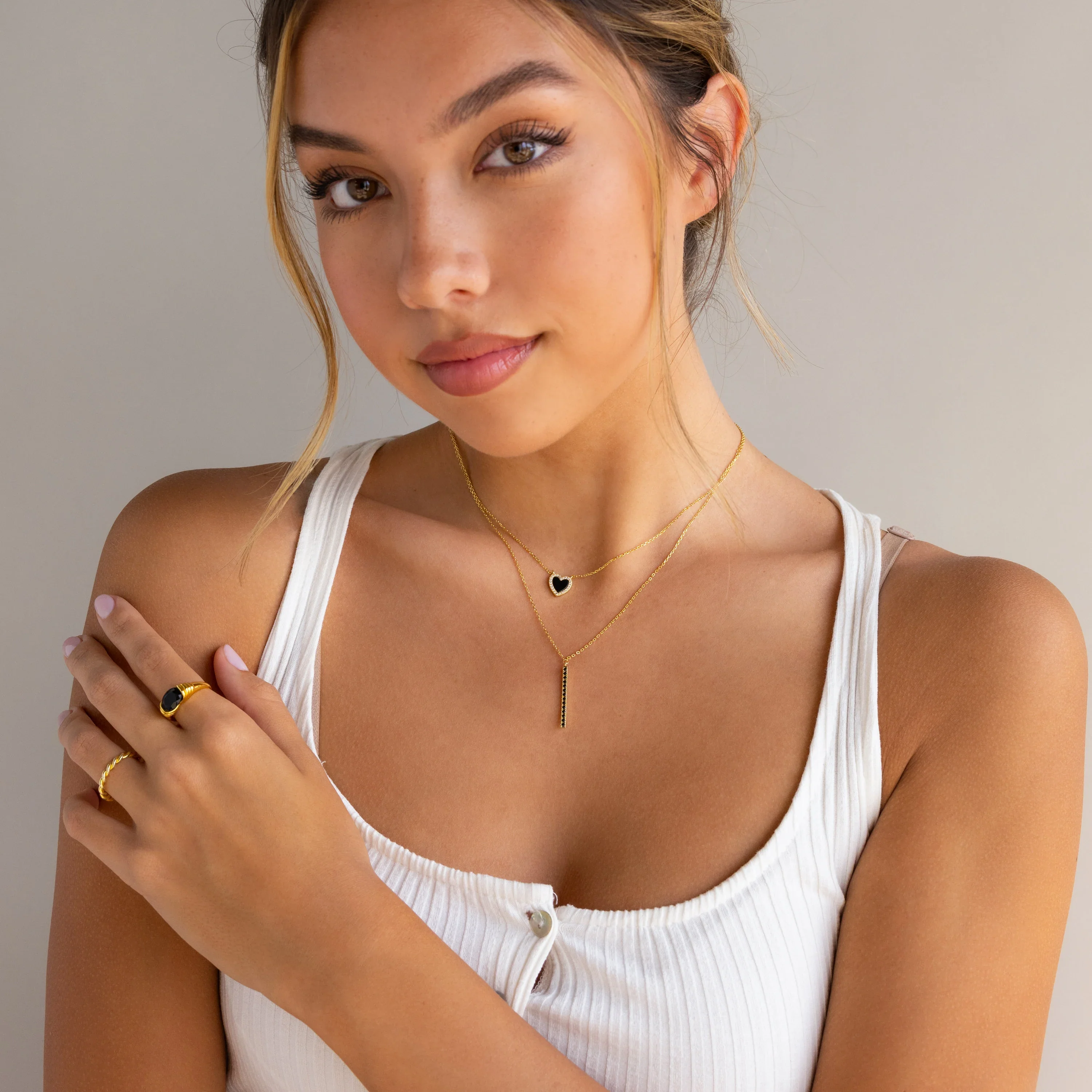 Onyx Bar Pendant Necklace - Image 6