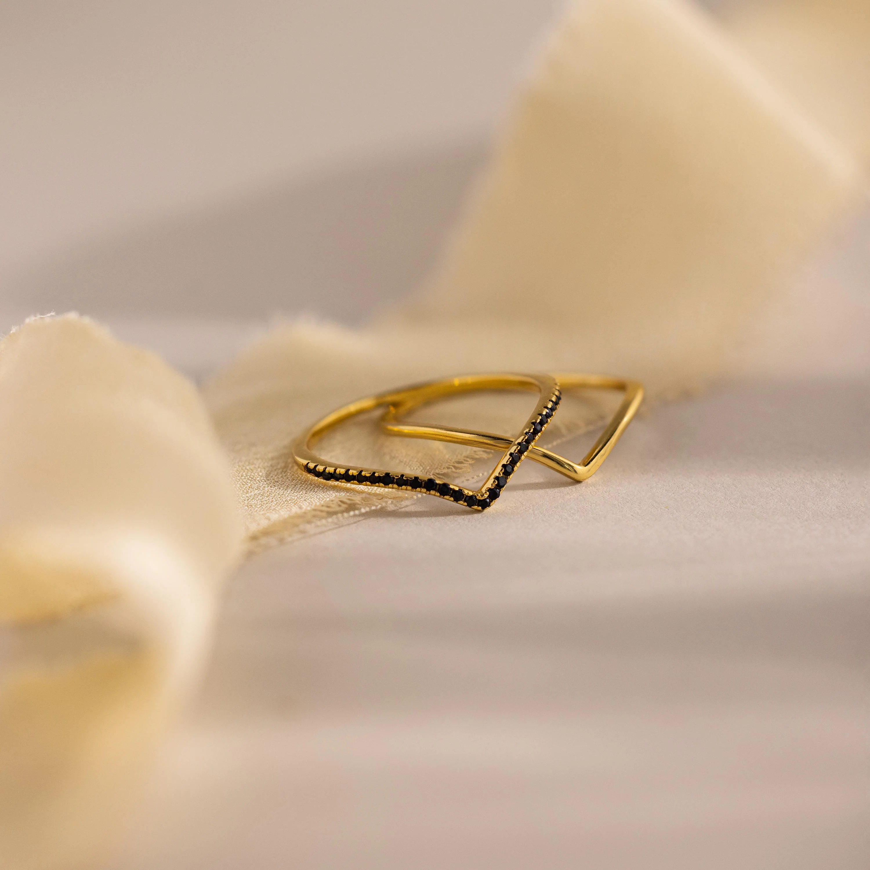 Onyx Chevron Ring Set - Image 7