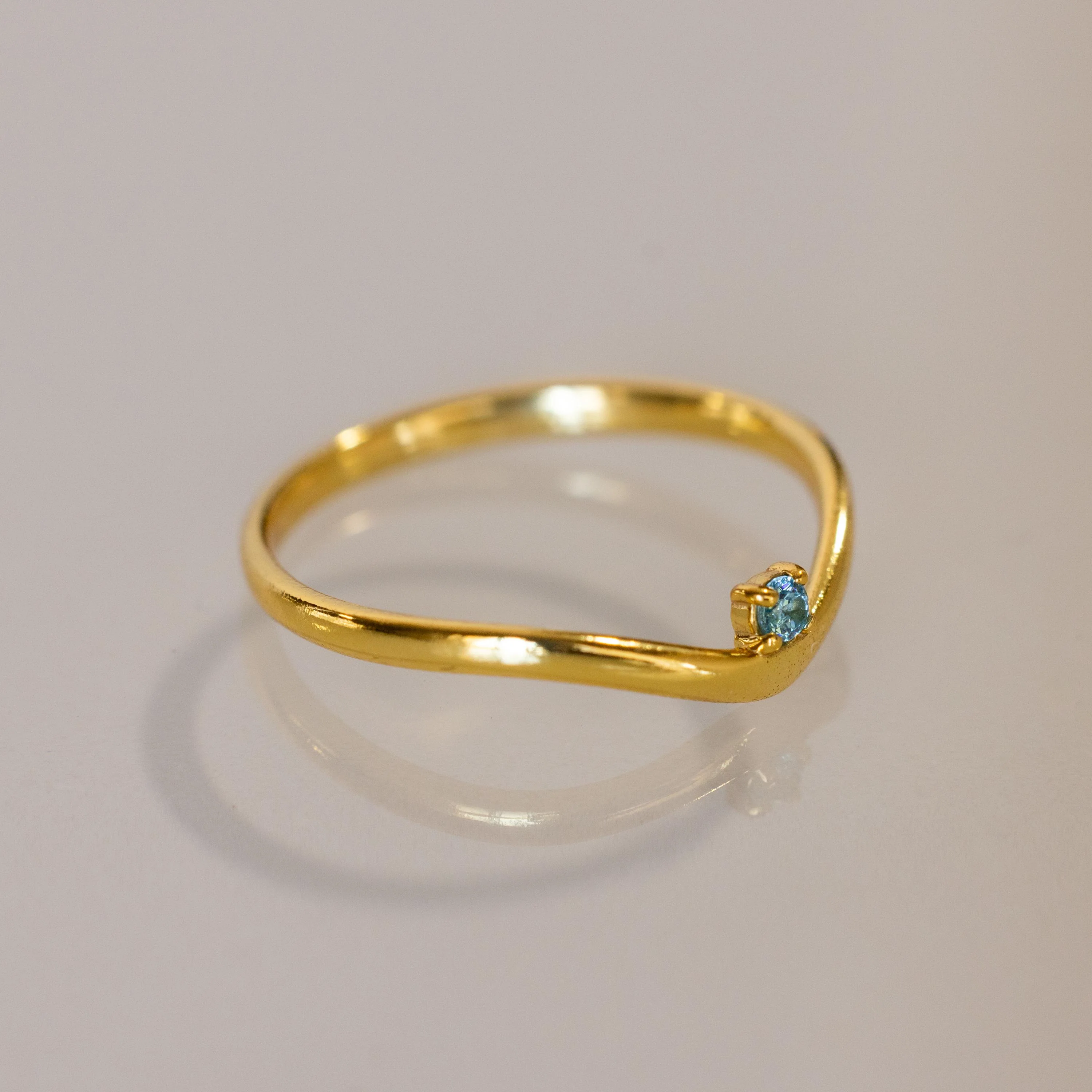 Pink Ruby Drop Curve Ring - Image 3