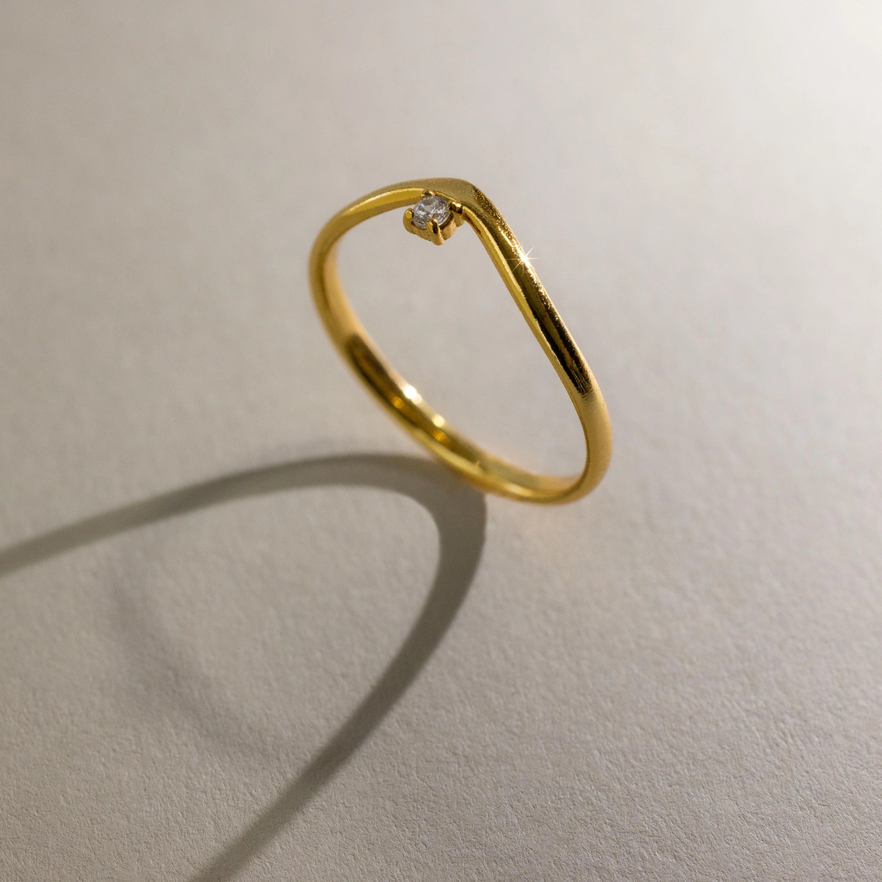Pink Ruby Drop Curve Ring - Image 5