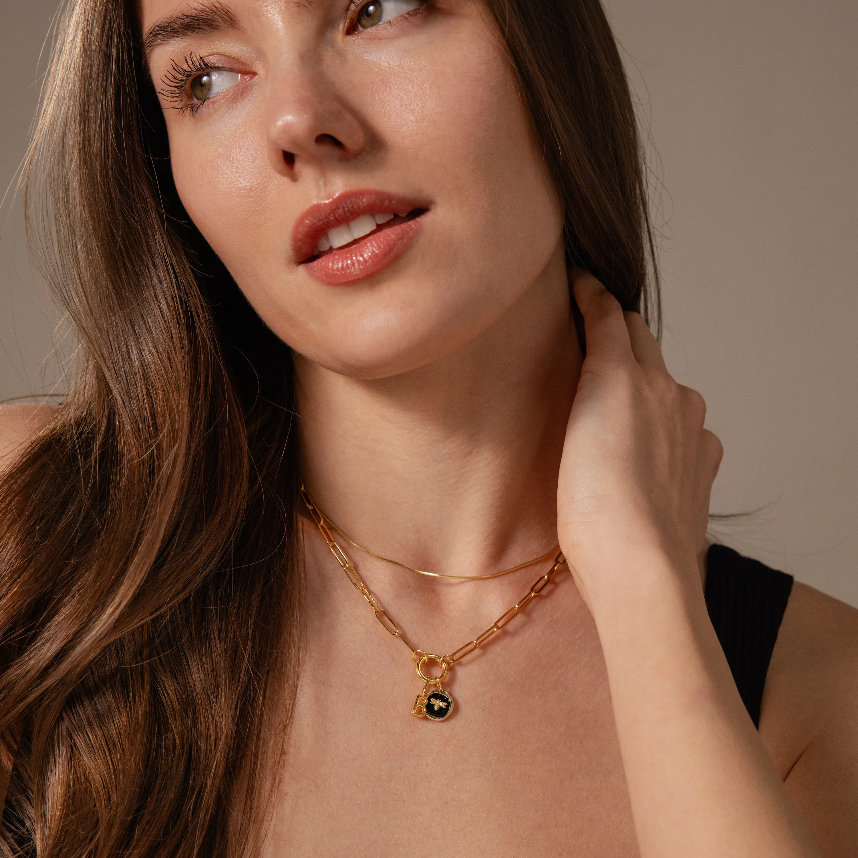Onyx Honeybee Charm in Silver - Image 8