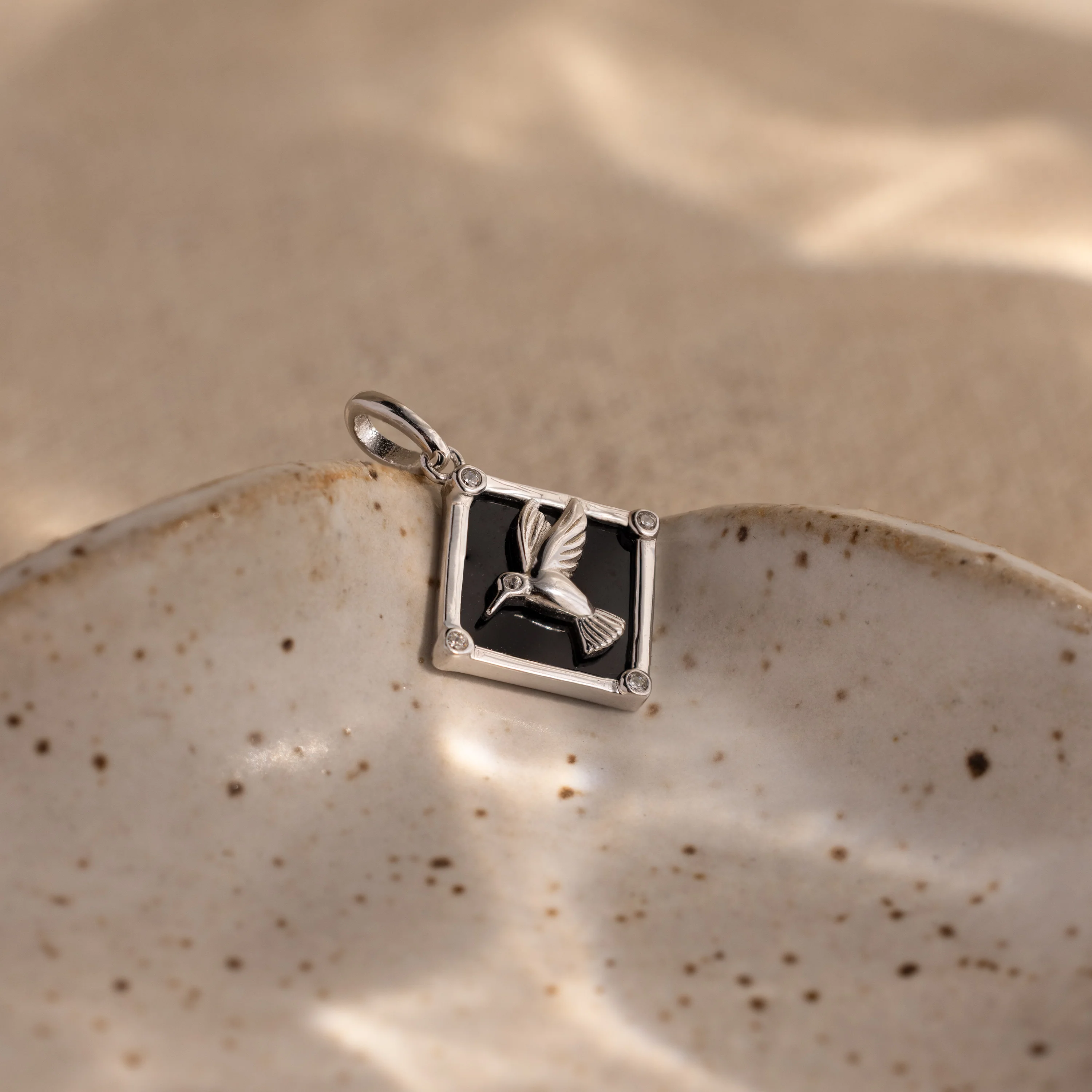 Onyx Hummingbird Charm - Image 2