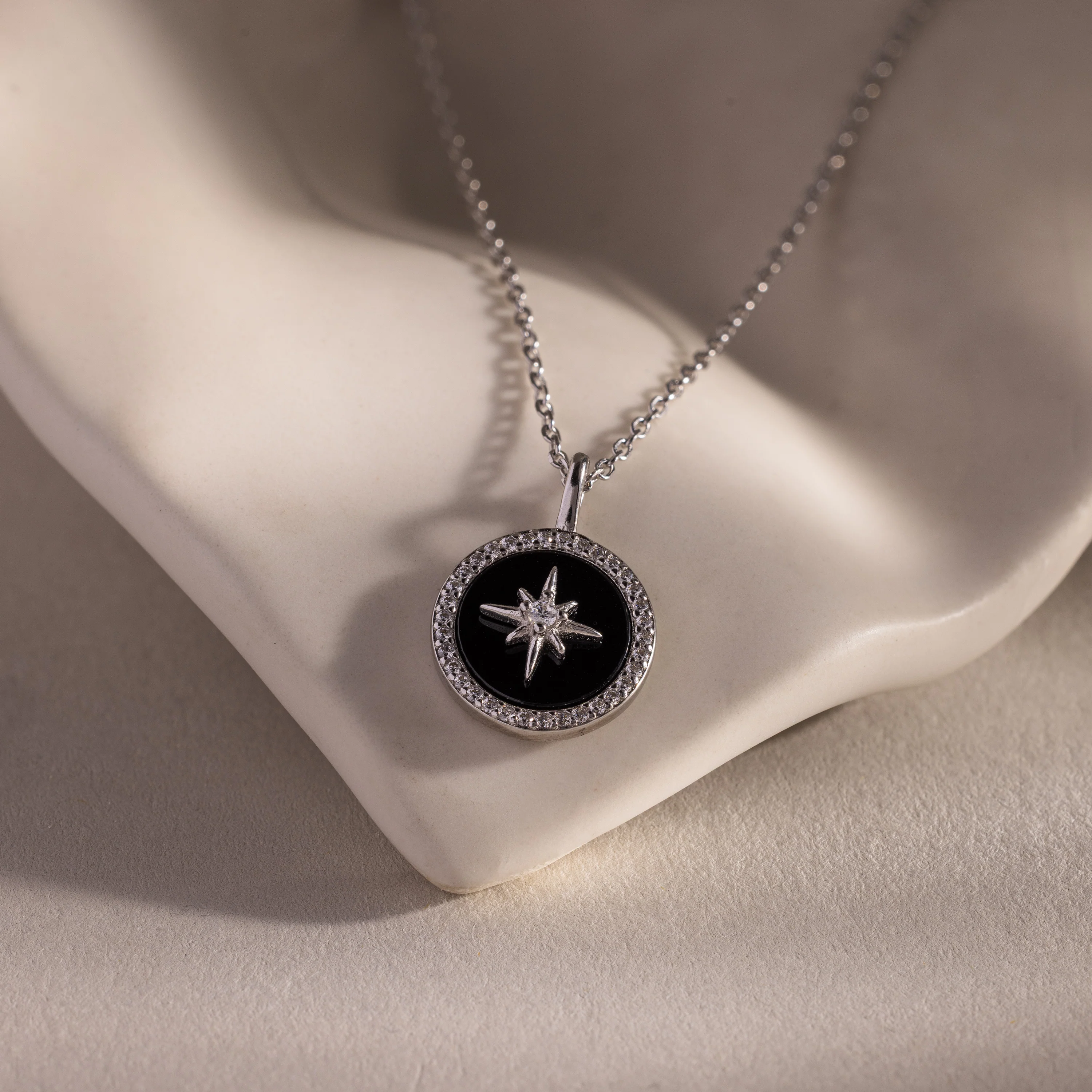 Onyx Star Pendant Necklace - Image 4