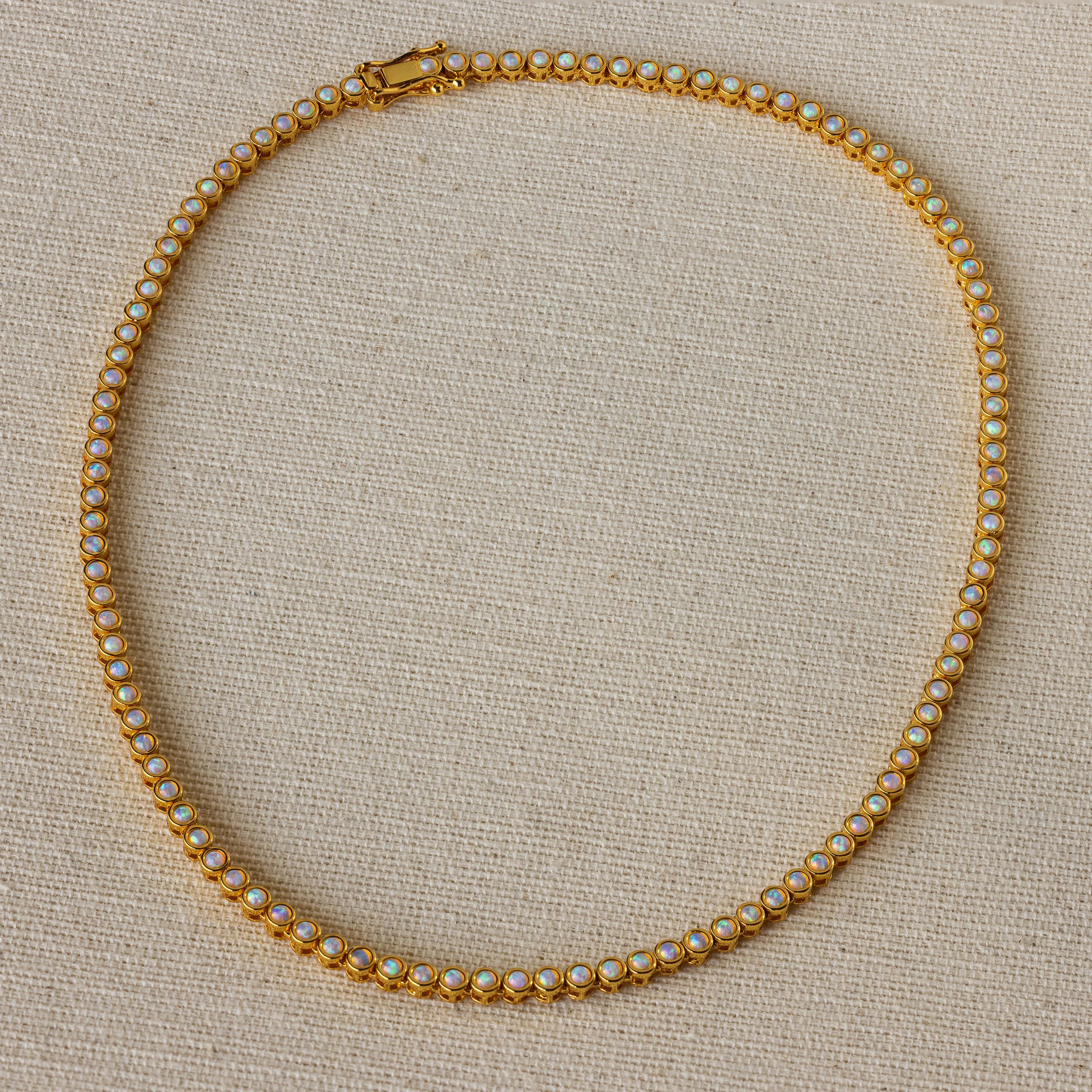 Opal Bezel Tennis Necklace - Image 7