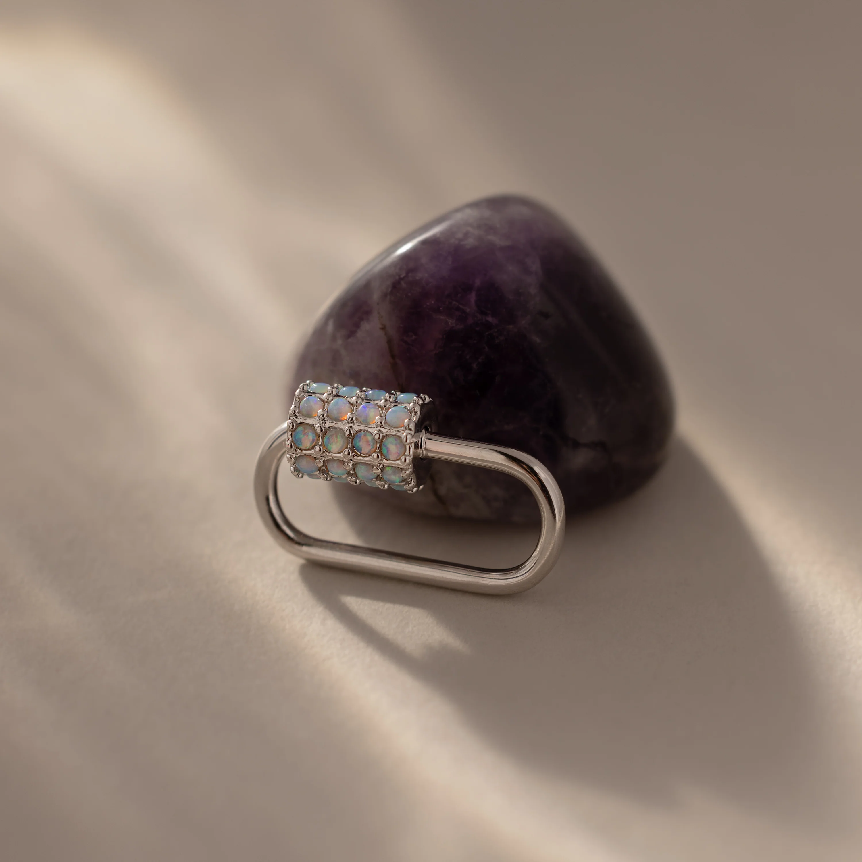 Opal Carabiner Clasp in Silver - Image 3