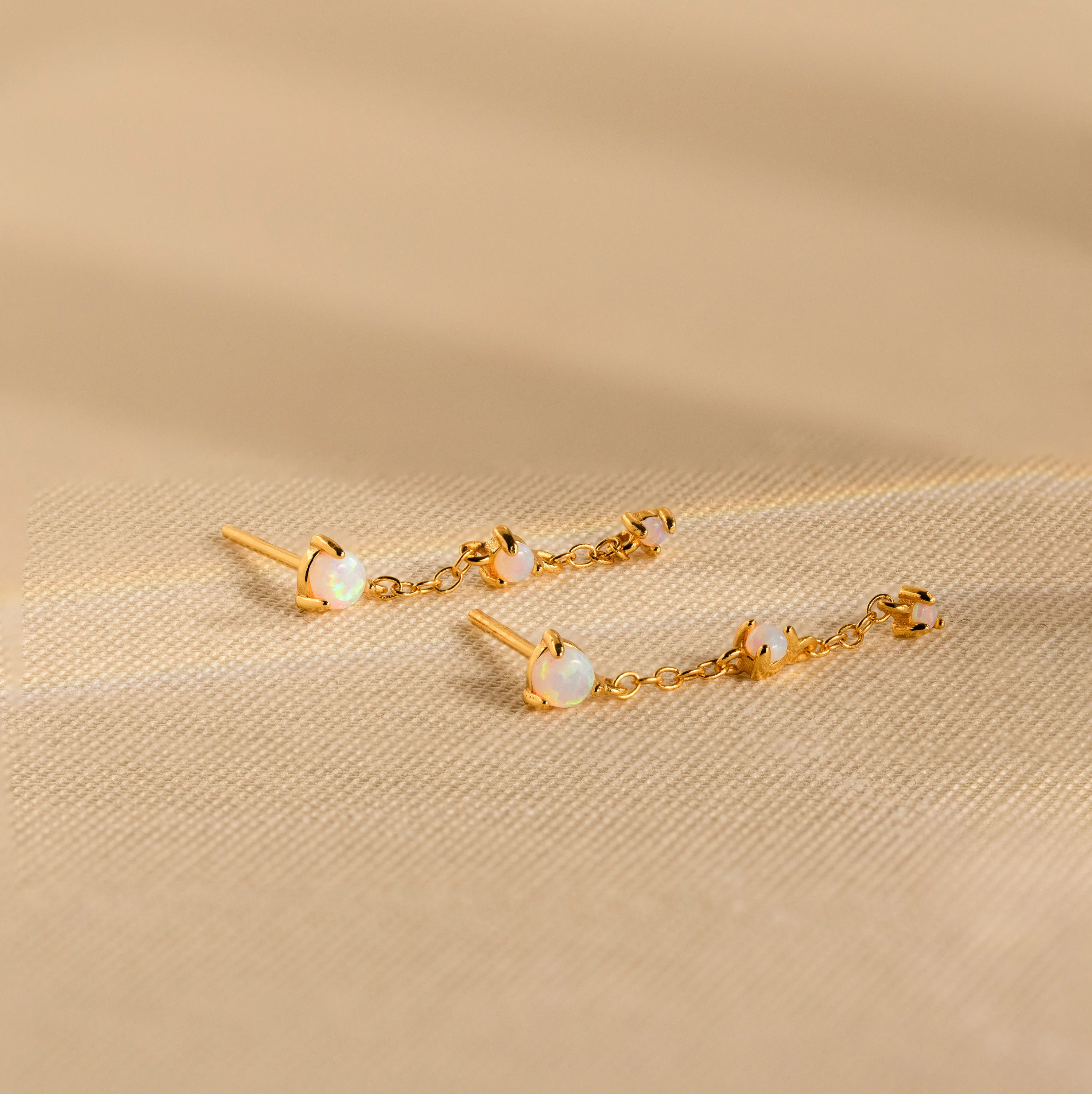 Opal Chain Drop Earrings - Image 7